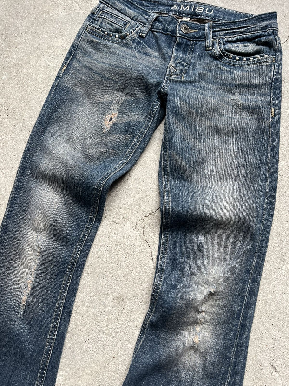 Hysteric Glamour × If Six Was Nine × Le Grande Bleu (L.G.B.) Rare Distressed Flared IfSixWasNine style jeans LGB Y2K Size 27" / US 4 / IT 40 - 2 Thumbnail