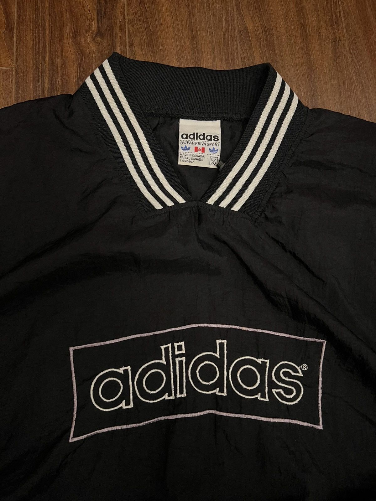 Adidas Vintage 90s Adidas Box Logo Windbreaker Size US L / EU 52-54 / 3 - 3 Thumbnail