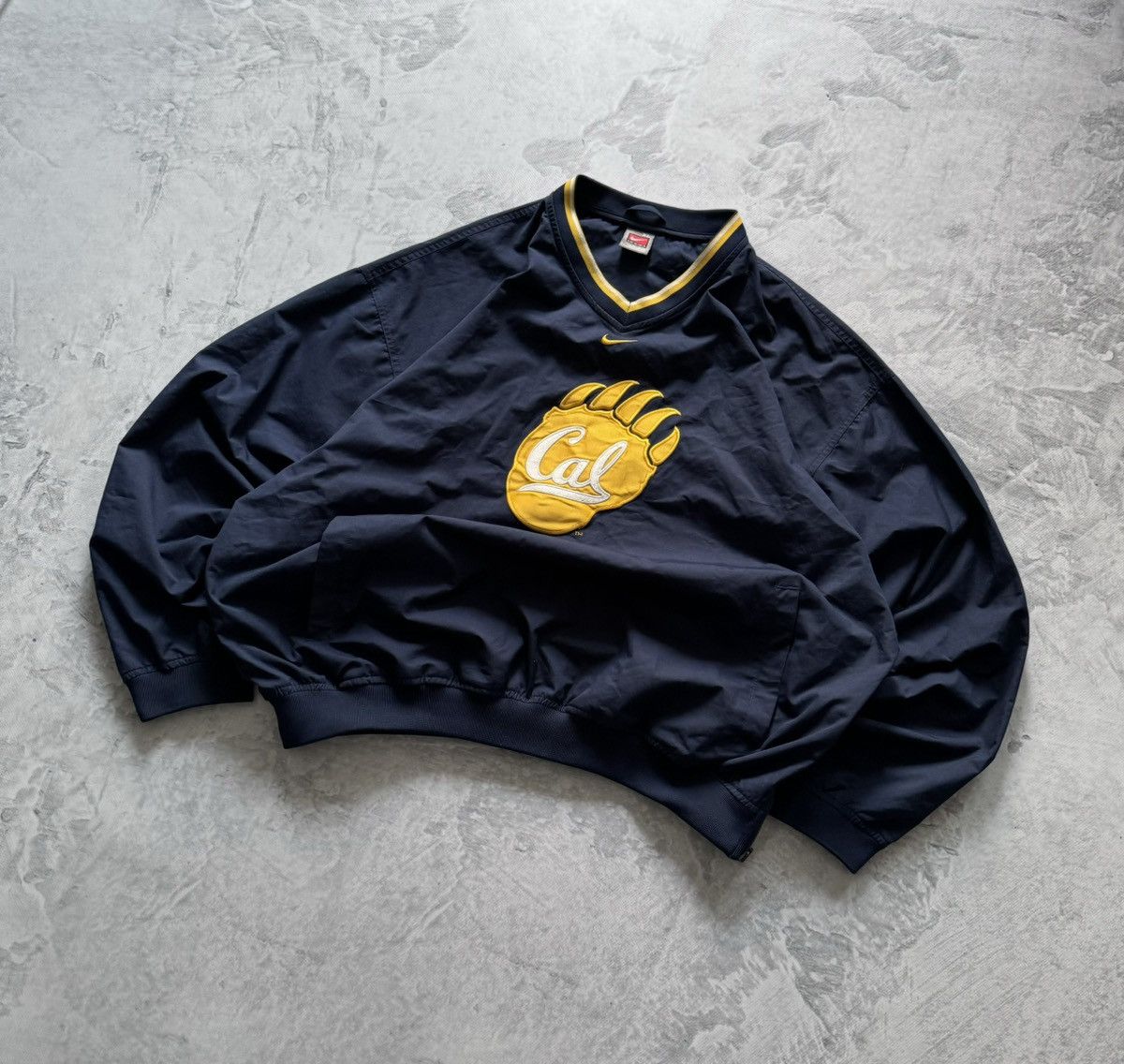 Nike × Vintage 90s Nike Vintage Nylon Center Swoosh Oversize Sweatshirt Y2K Size US XL / EU 56 / 4 - 1 Thumbnail