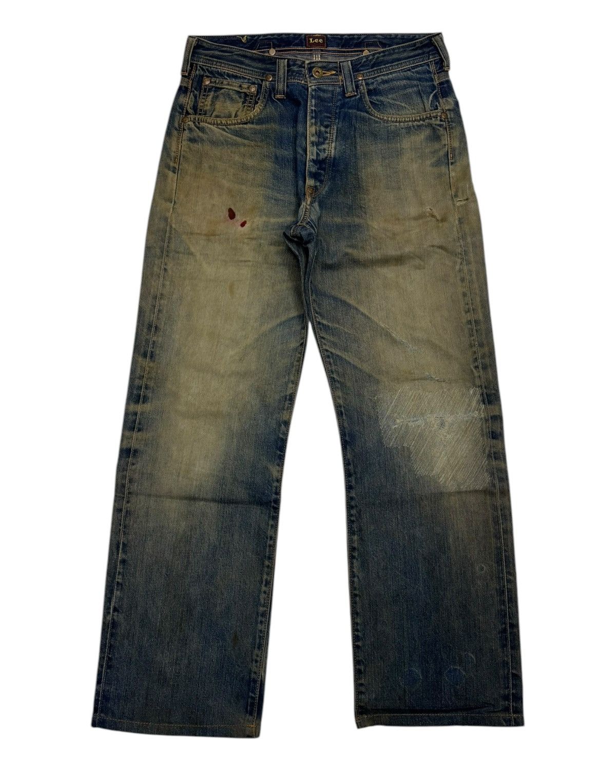 Lee 🔥VINTAGE LEE COWBOY SELVEDGE BUCKLE BACK DISTRESSED DENIM Size US 31 - 3 Thumbnail