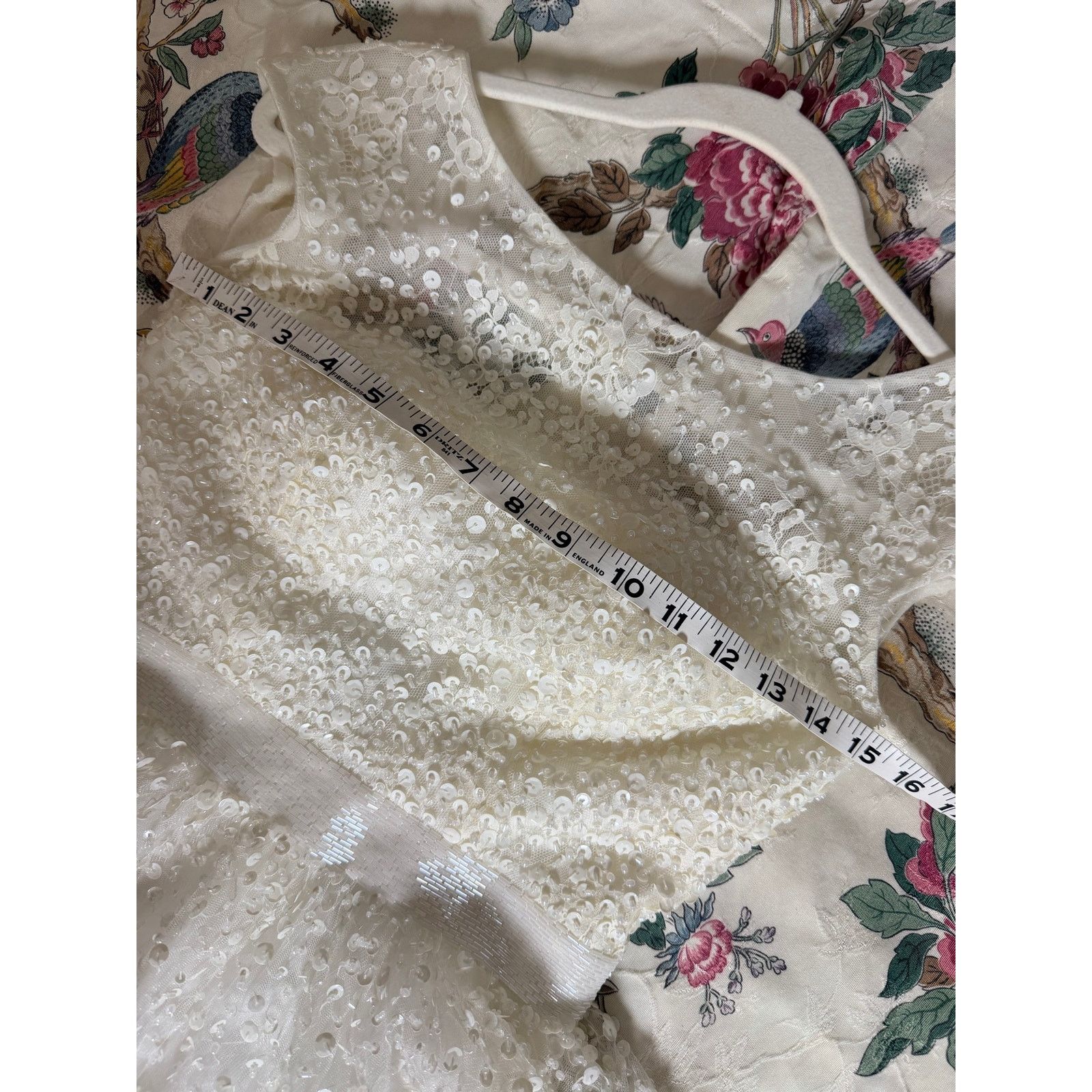 Billy Hill 0265 Sherri Hill Ivory Sequin Tulle Cap Sleeve Short Size 0 Size XS / US 0-2 / IT 36-38 - 6 Thumbnail