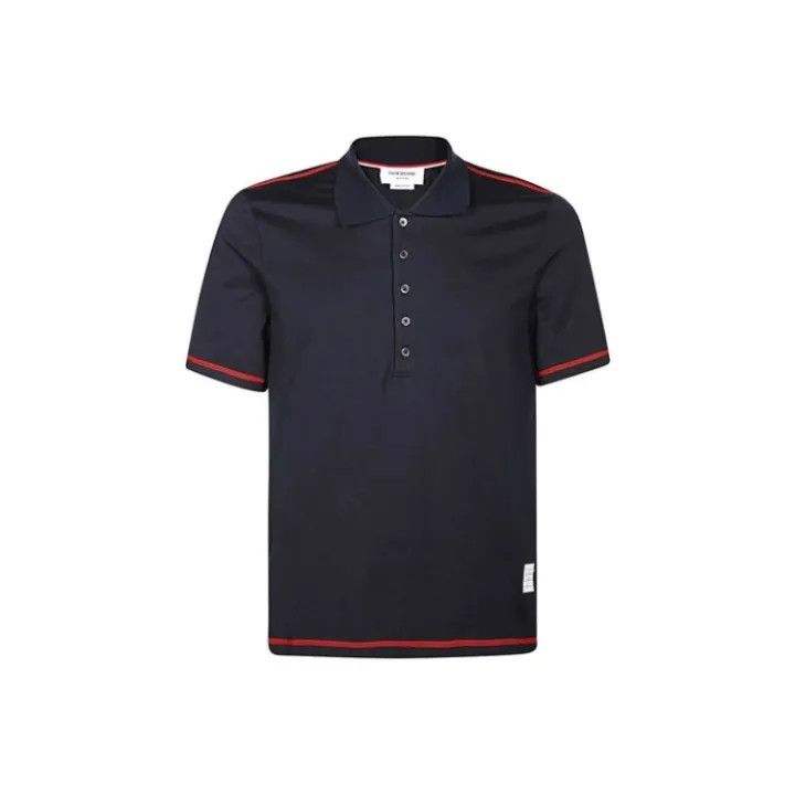 Thom Browne Thom Browne Navy Cotton Polo Shirt 0079 Size US M / EU 48-50 / 2 - 1 Thumbnail