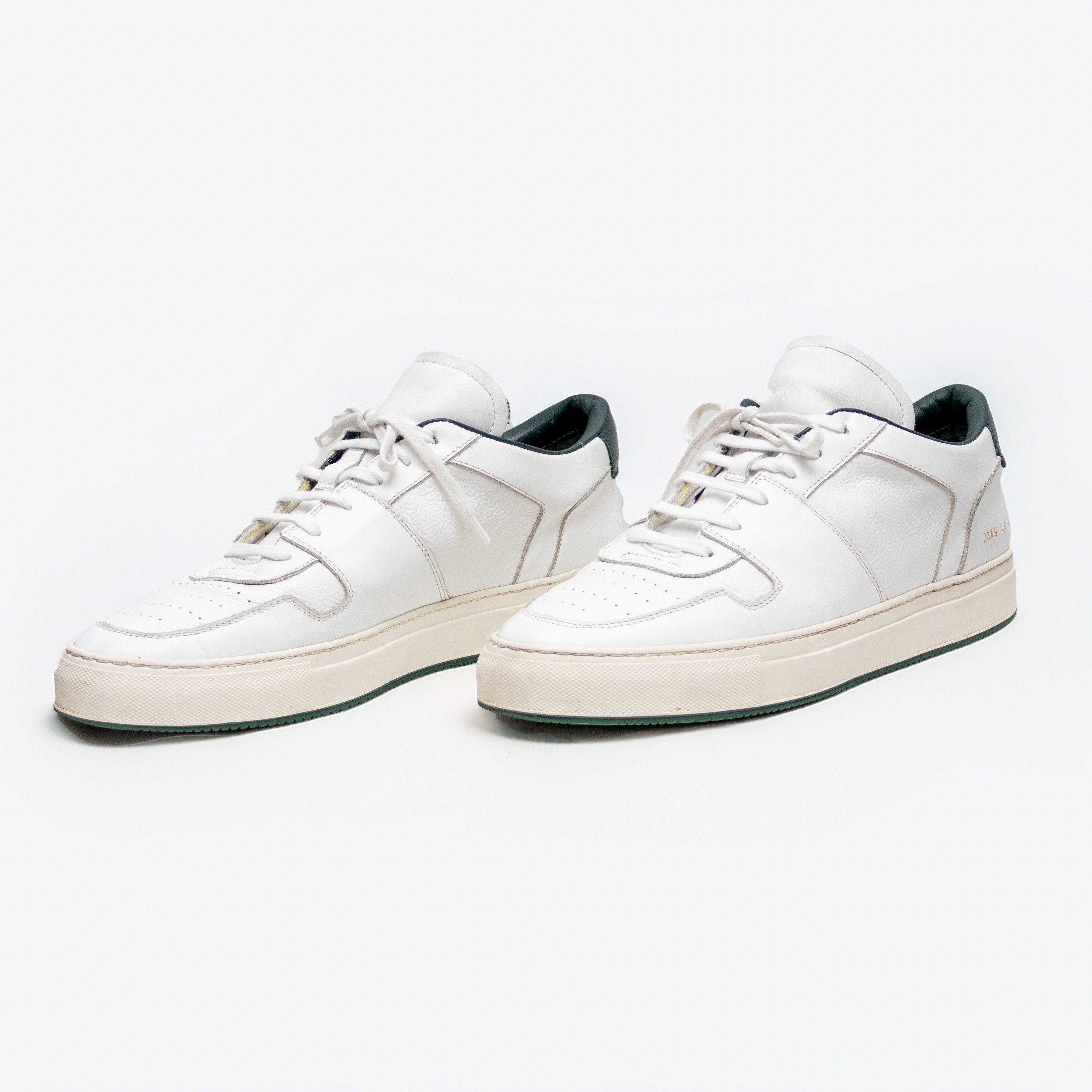 MSRP$595 Common Projects B-Ball Low Sneakers White Green S11