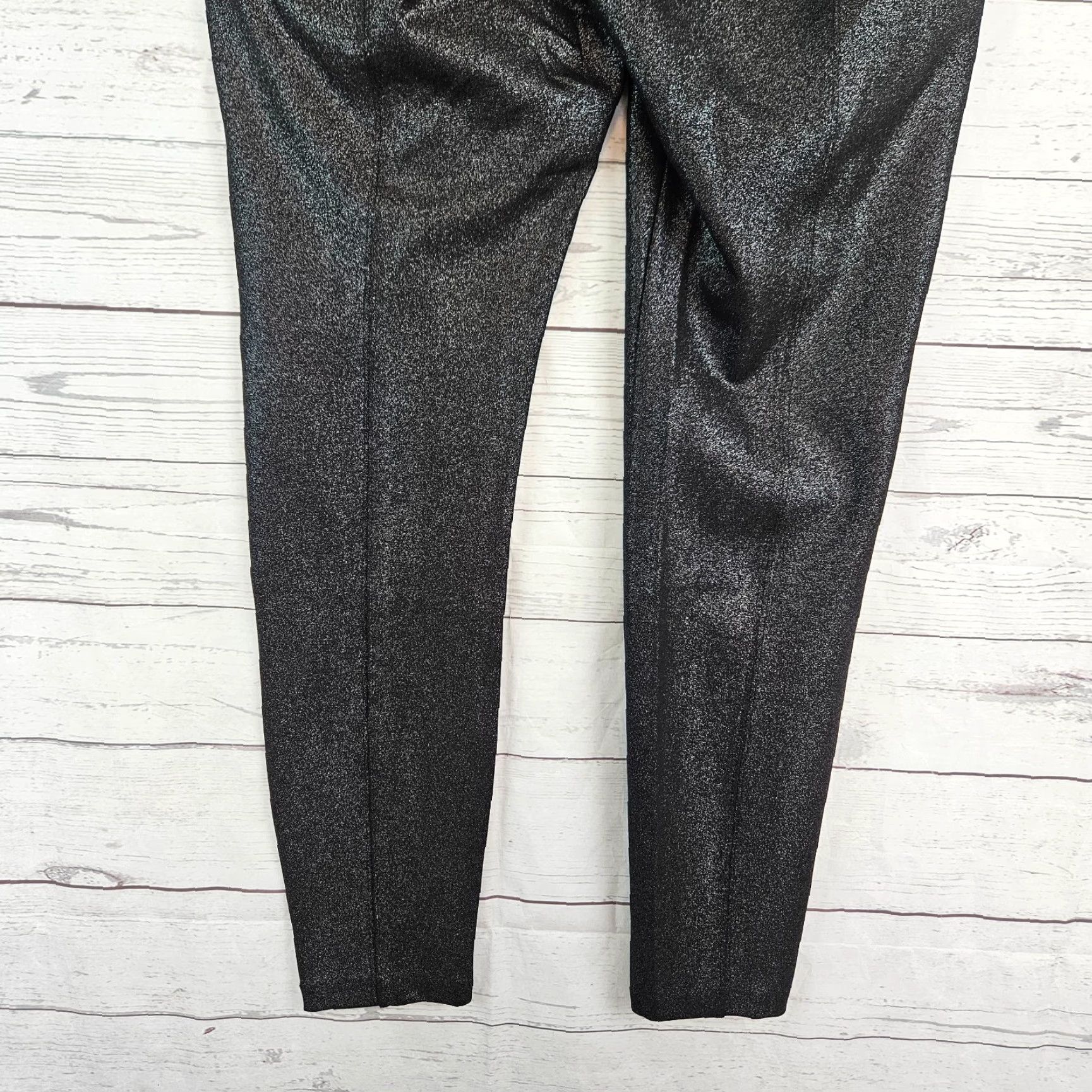 Old Navy Old Navy Womens Leggings Sz Large Black Metallic Pull On Rayon Blend Size 36" / US 14 / IT 50 - 5 Thumbnail