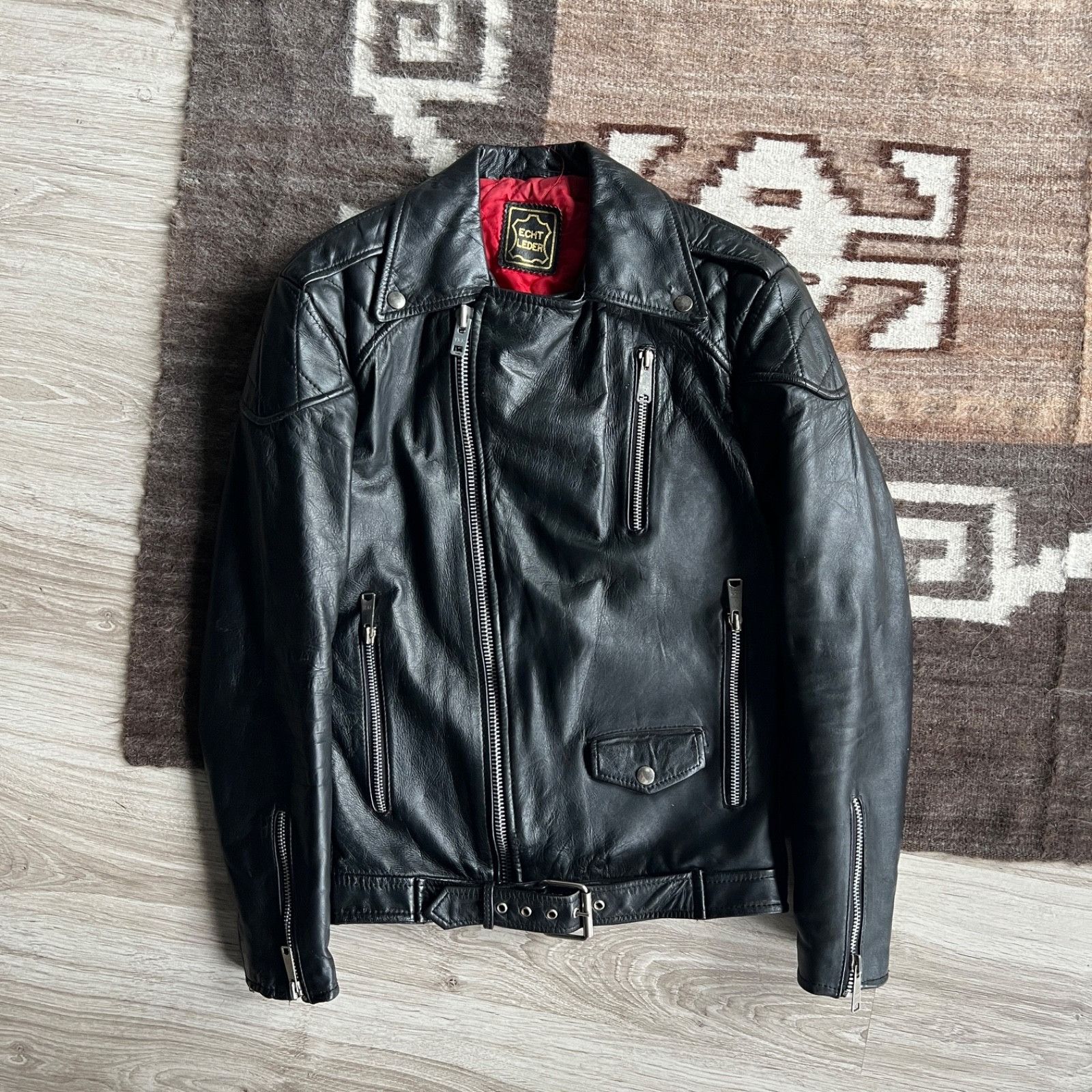 Genuine Leather Vintage Echt Leder Leather Biker Motorcycle Jacket 9918AC Size US M / EU 48-50 / 2 - 4 Thumbnail