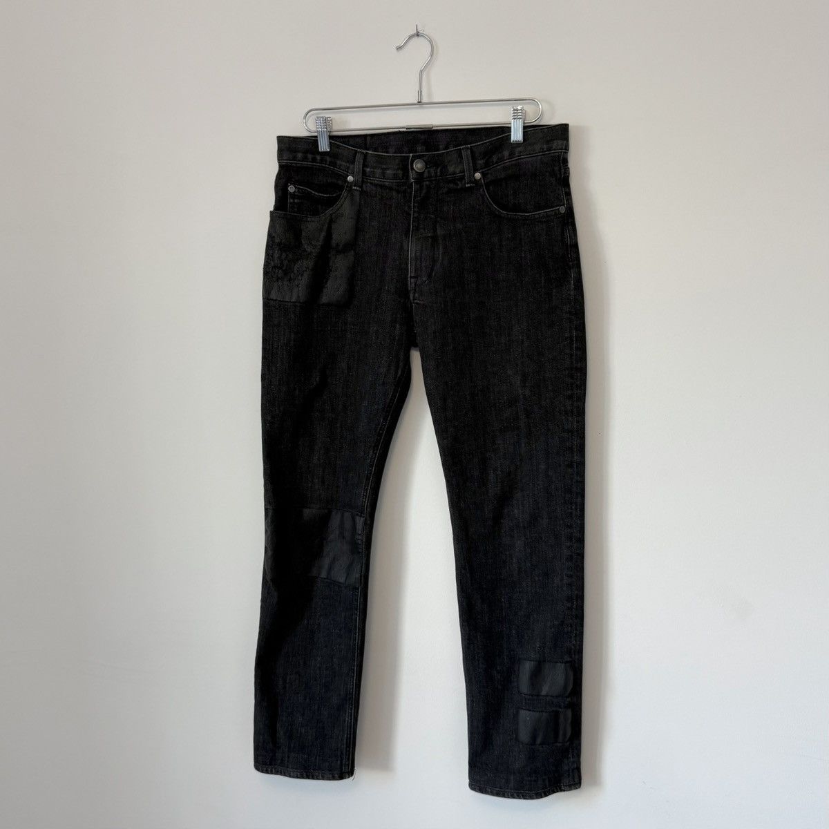 Helmut Lang 1997 Helmut Lang Rubber striped black denim | Grailed