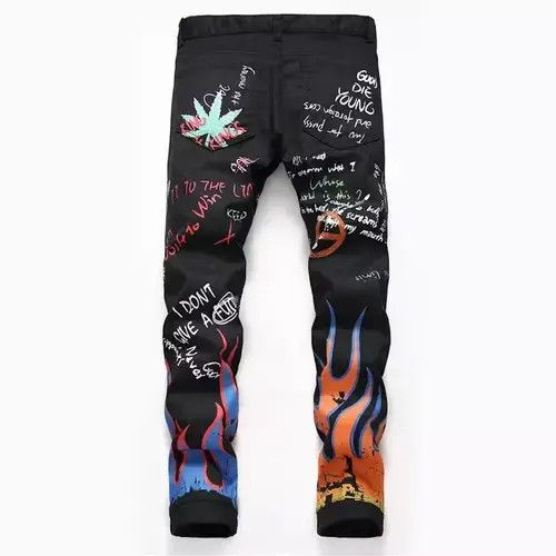 Vintage Graphic Stacked Black Denim Size US 32 / EU 48 - 2 Thumbnail