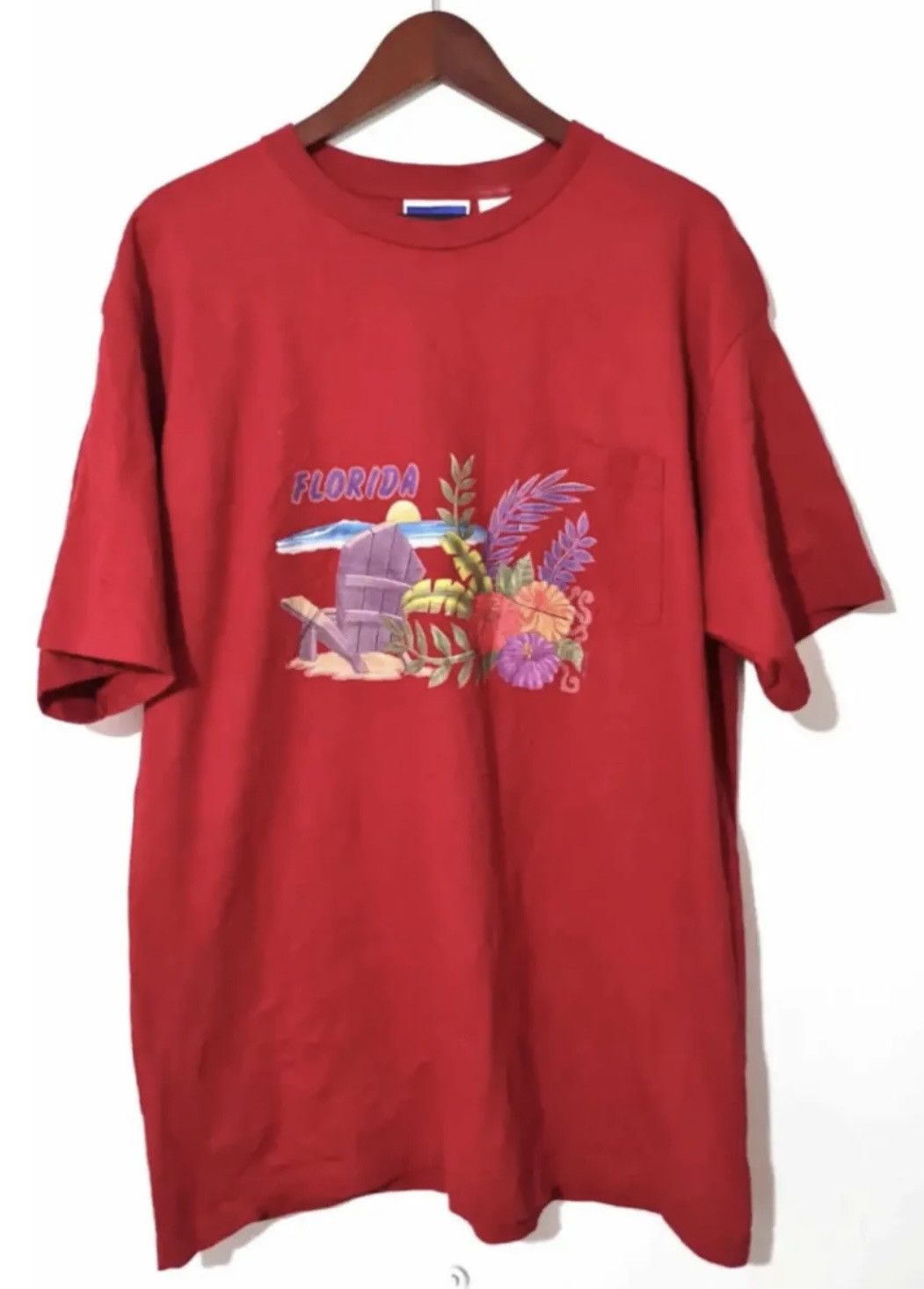 Vintage Vintage florida souvenir t shirt 90s vibes red cotton XL Size US XL / EU 56 / 4 - 1 Thumbnail