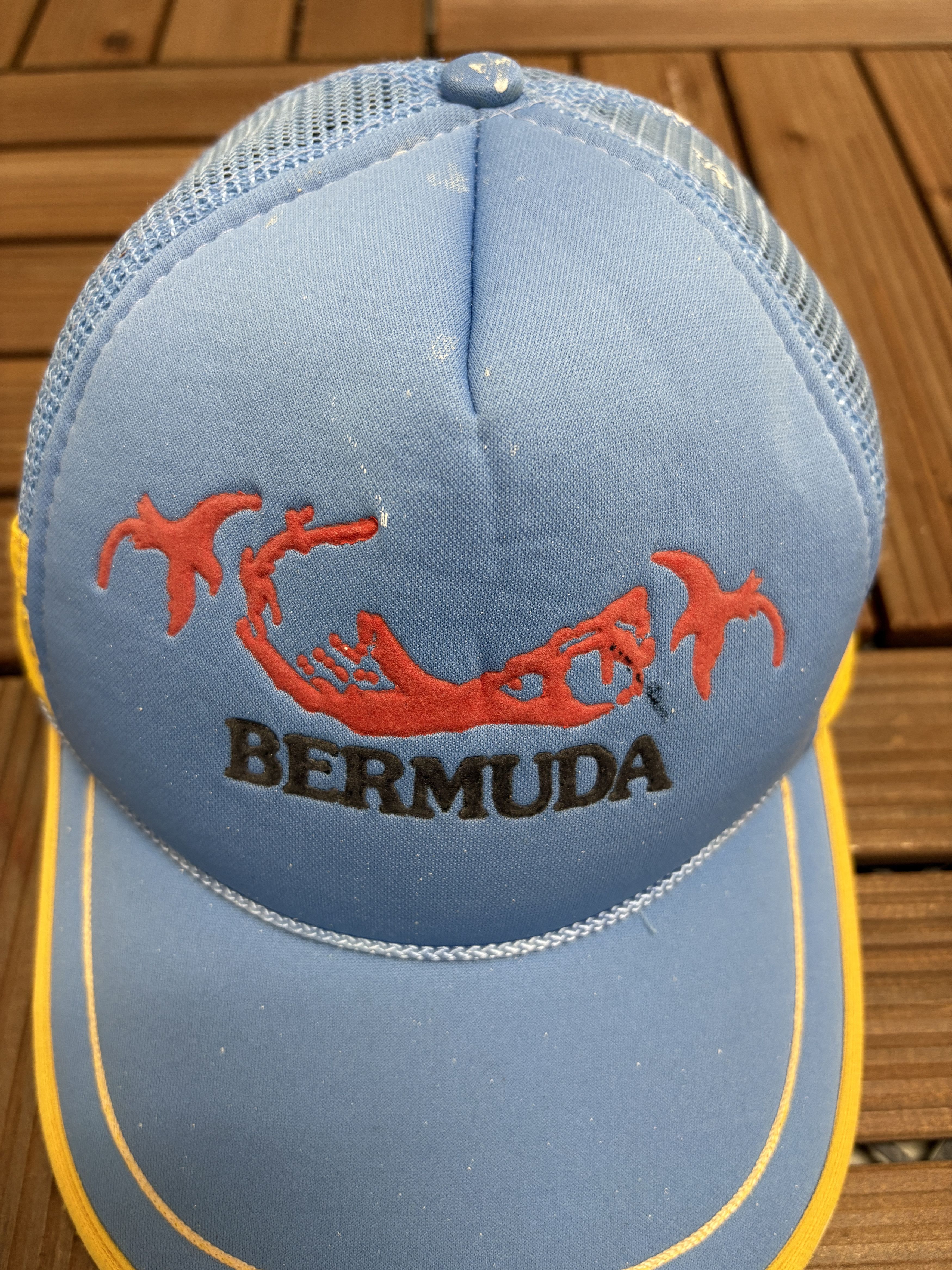 Vintage Bermuda Island Vintage Blue Trucker Snap Back Hat Size ONE SIZE - 3 Thumbnail