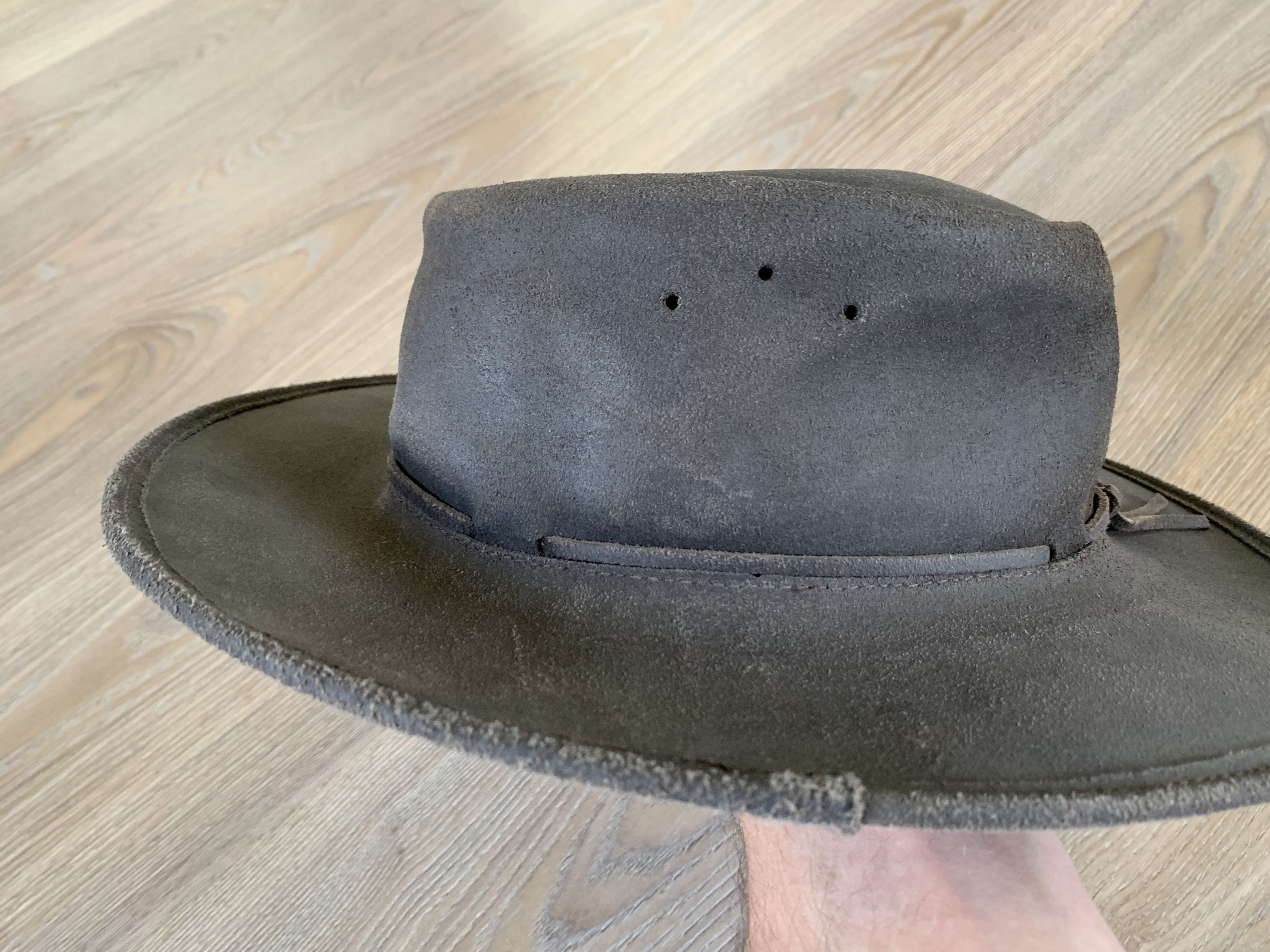 Designer Vintage Hand Made Leather Hat Size ONE SIZE - 7 Thumbnail