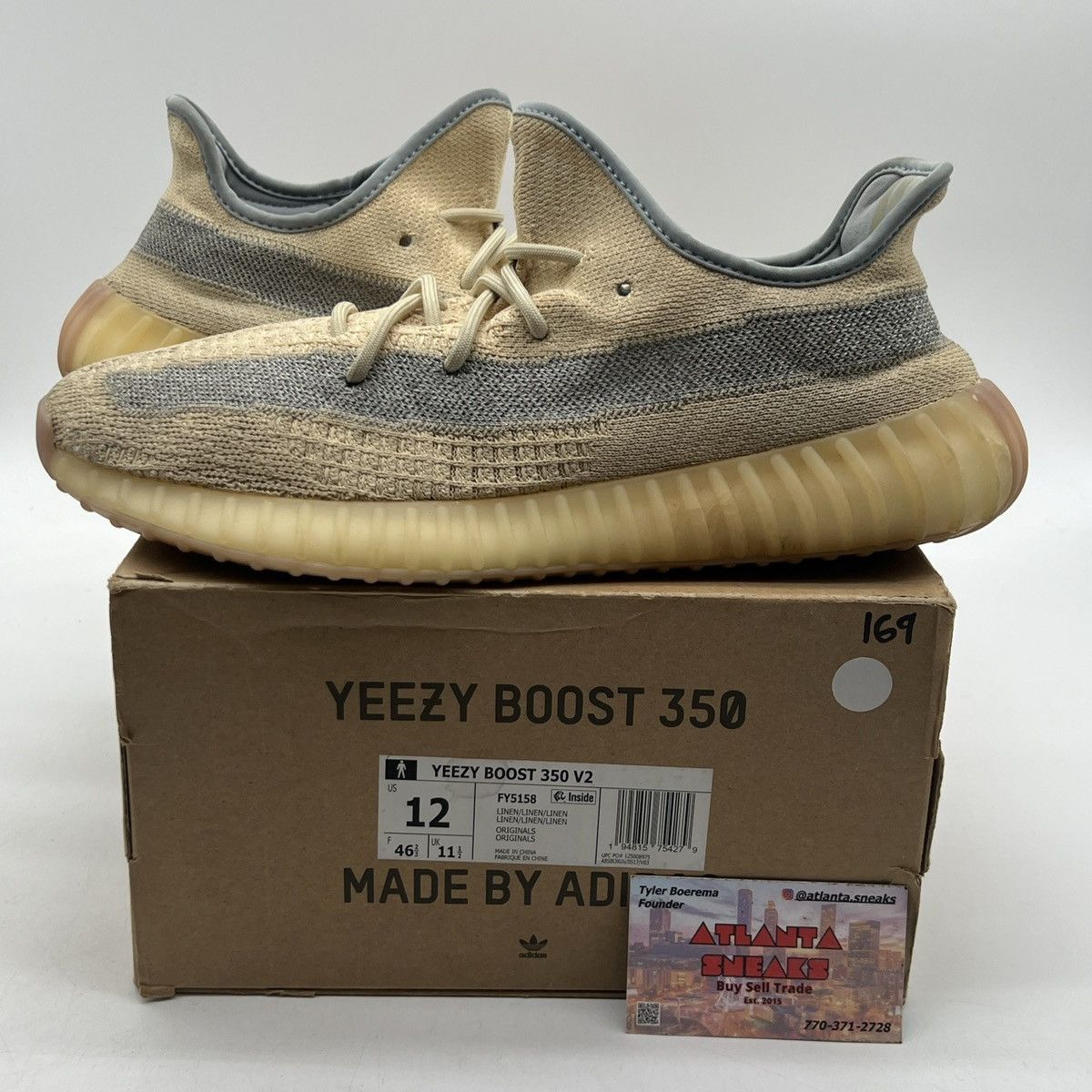 Adidas Yeezy boost 350 linen Size US 12 / EU 45 - 1 Thumbnail