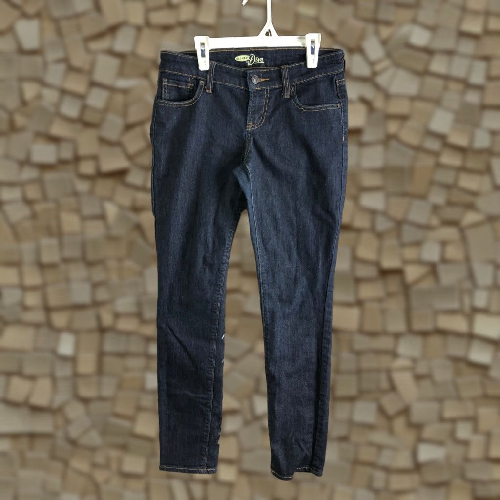Old Navy VINTAGE Old Navy The Diva Jeans Size 2 Womens Mid Rise Dark Wash Blue Denim Jeans Size 26" / US 2 / IT 38 - 1 Thumbnail