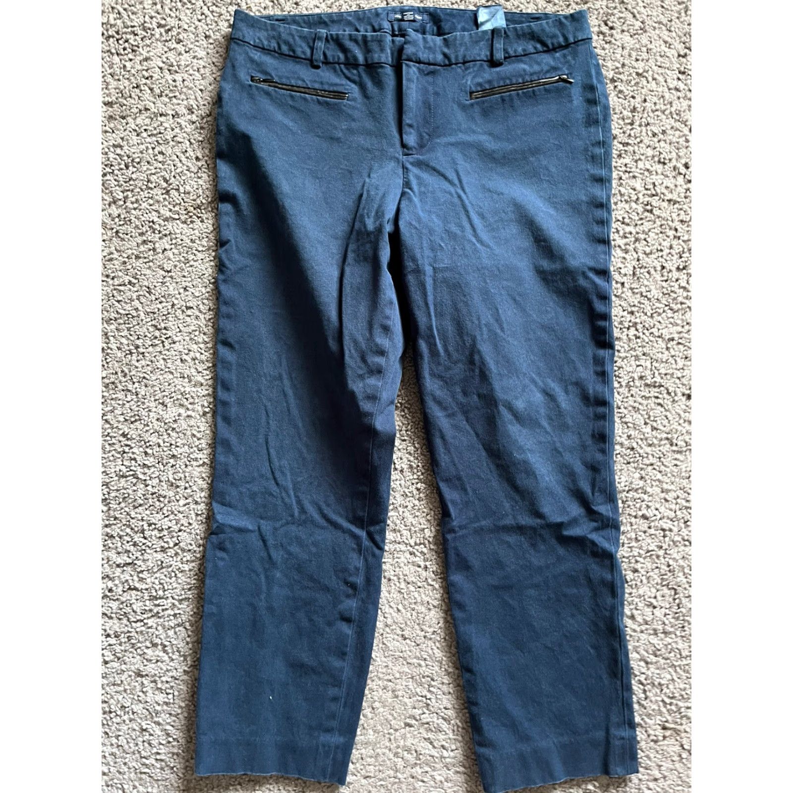 Tommy Hilfiger VINTAGE Tommy Hilfiger Shirt Women Size 10 Navy Blue Madison Stretch Slim Leg Crop Ankle Pant Casual Size 32" / US 10 / IT 46 - 3 Thumbnail