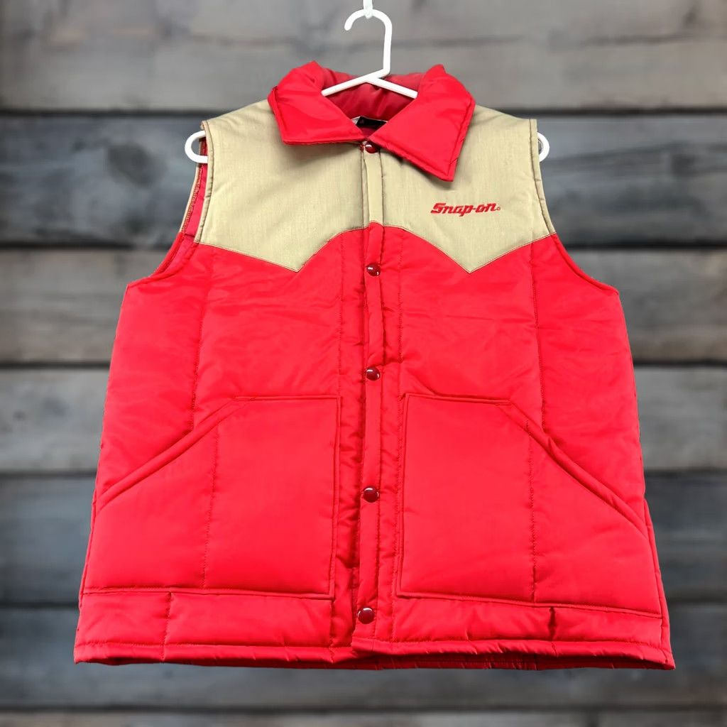 Vintage VINTAGE Snap On Tools Vest Mens M Red Nylon Puffer Insulated 90s USA Hiking Size US M / EU 48-50 / 2 - 1 Thumbnail
