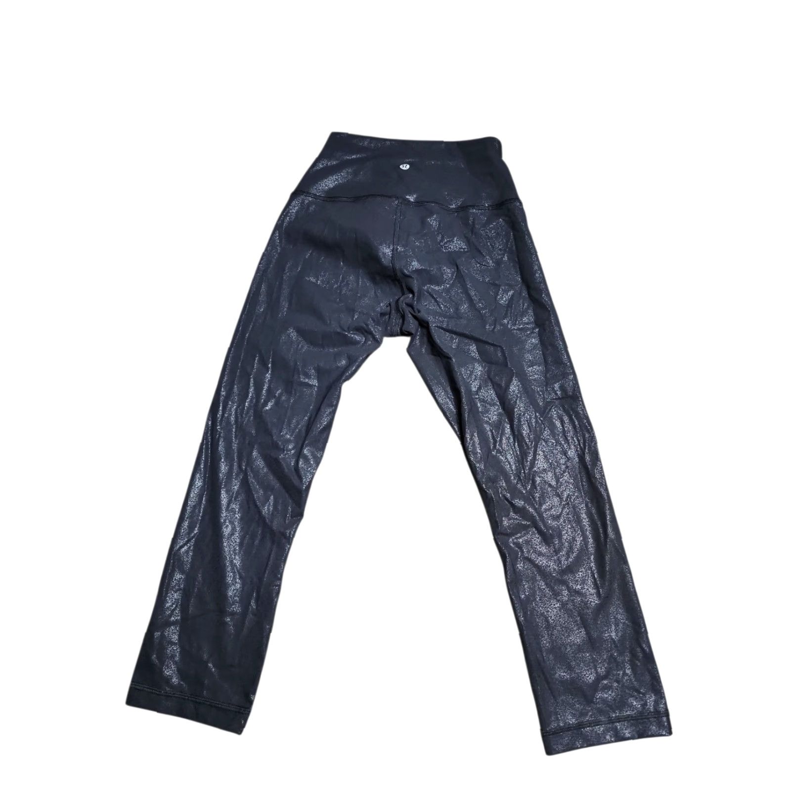 Lululemon VINTAGE Lululemon Wunder Under Crop Leggings Women Size 6 Black Foil 21" High-Rise Activewear Size 28" / US 6 / IT 42 - 2 Thumbnail