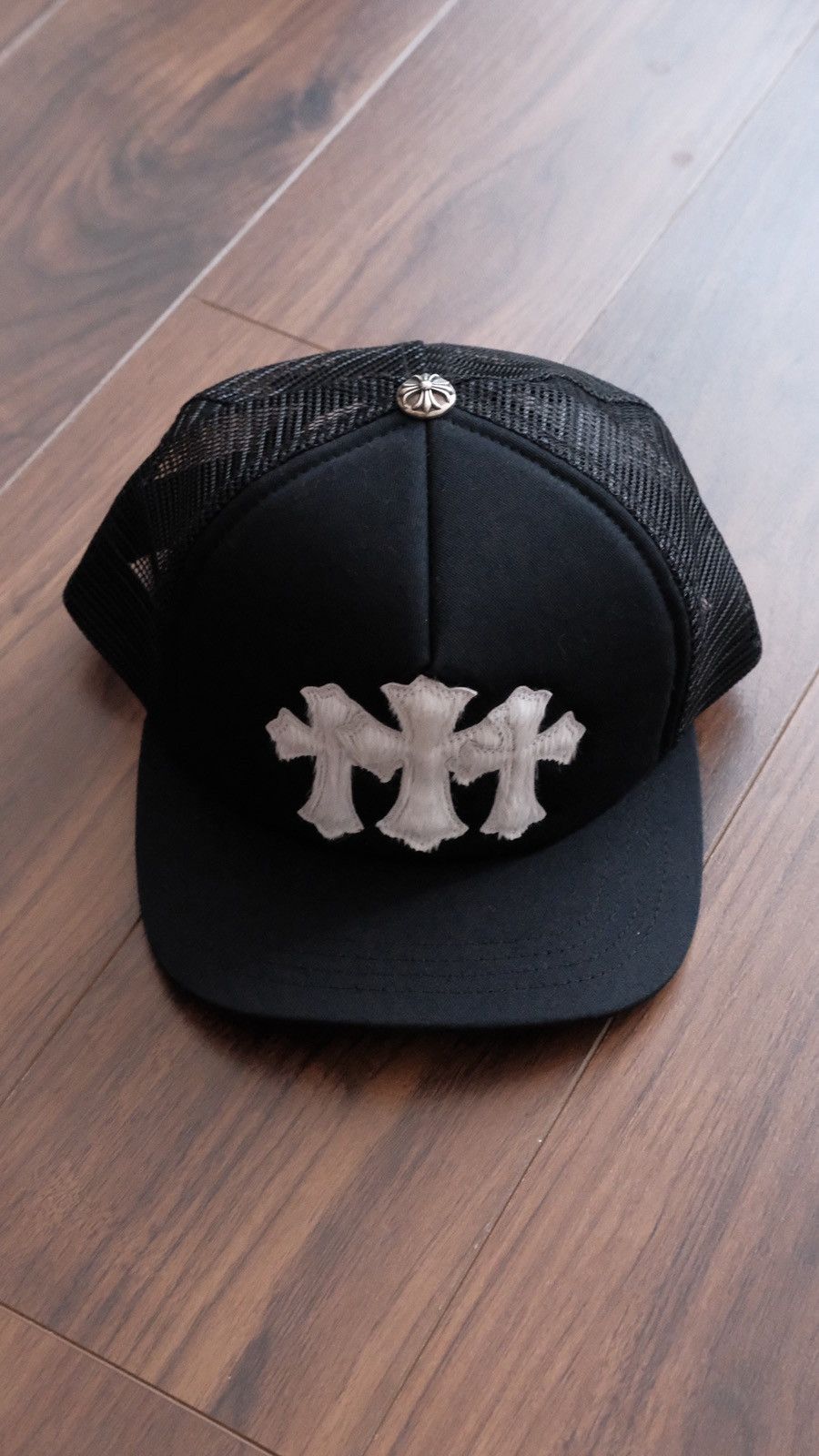 Chrome Hearts Calf Hair Triple Cross Cemetery Trucker Hat
