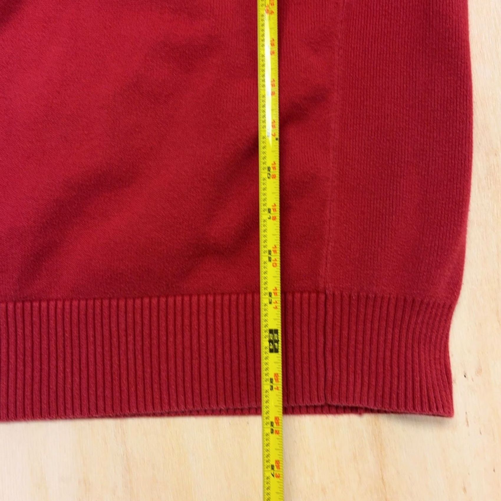 Tommy Hilfiger Tommy Hilfiger Sweater Mens Large Red 1/4 Zip Mock Neck Cotton Knit Pullover Size US L / EU 52-54 / 3 - 6 Thumbnail