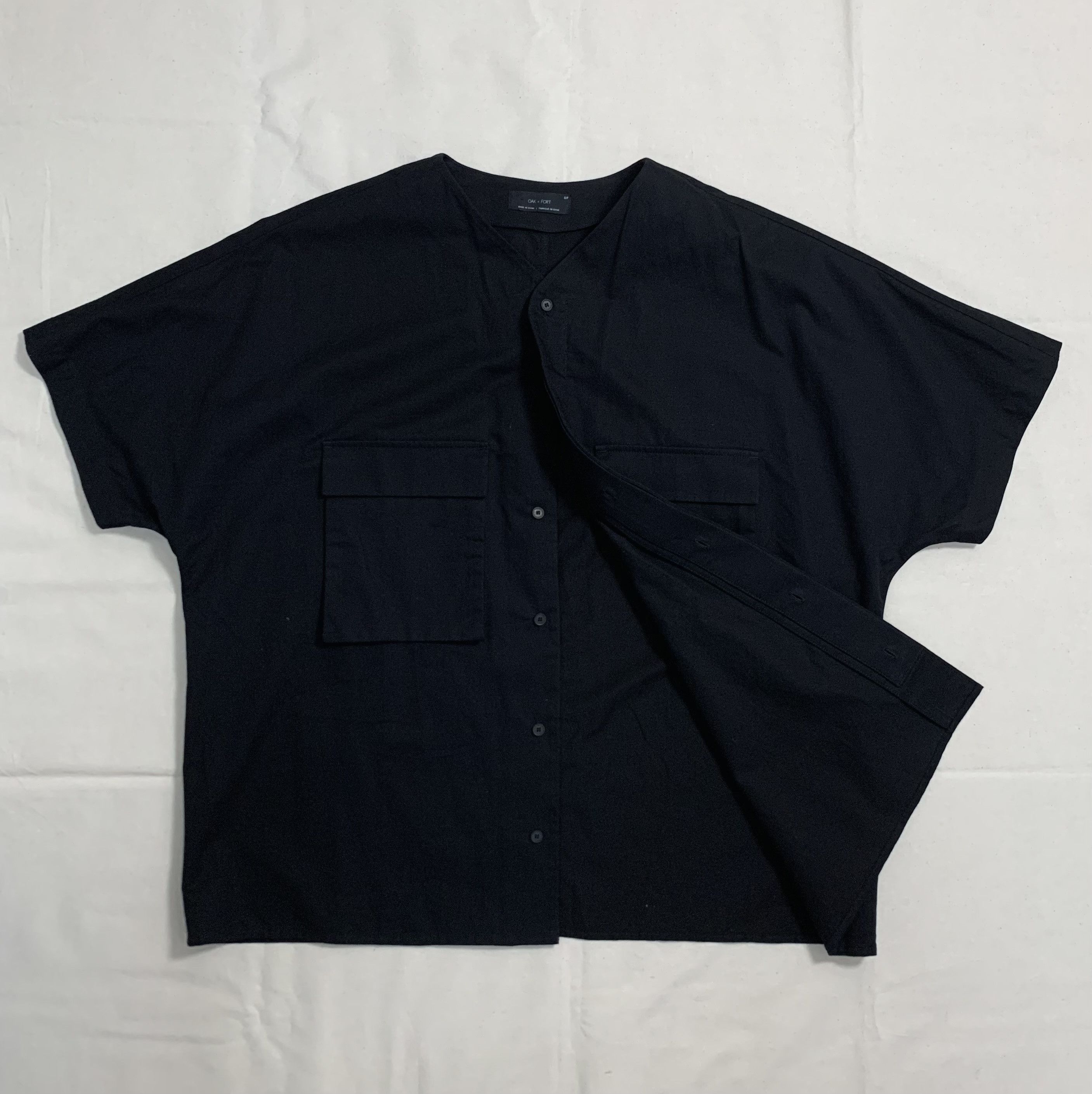 Oak + Fort Oak + Fort Black Collarless Shirt Size US S / EU 44-46 / 1 - 2 Thumbnail