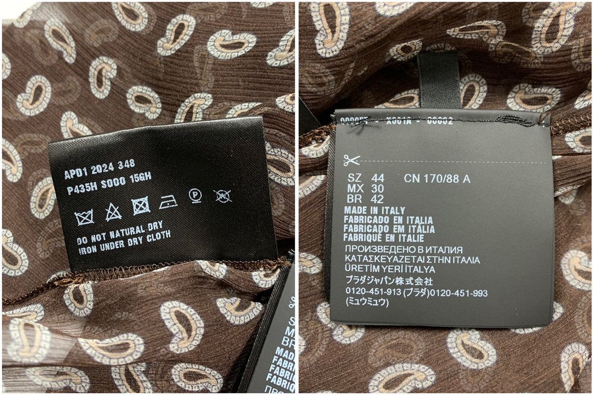 Prada Prada Paisley Print Silk Chiffon Sheer Blouse Brown Size 44 Size S / US 4 / IT 40 - 22 Thumbnail