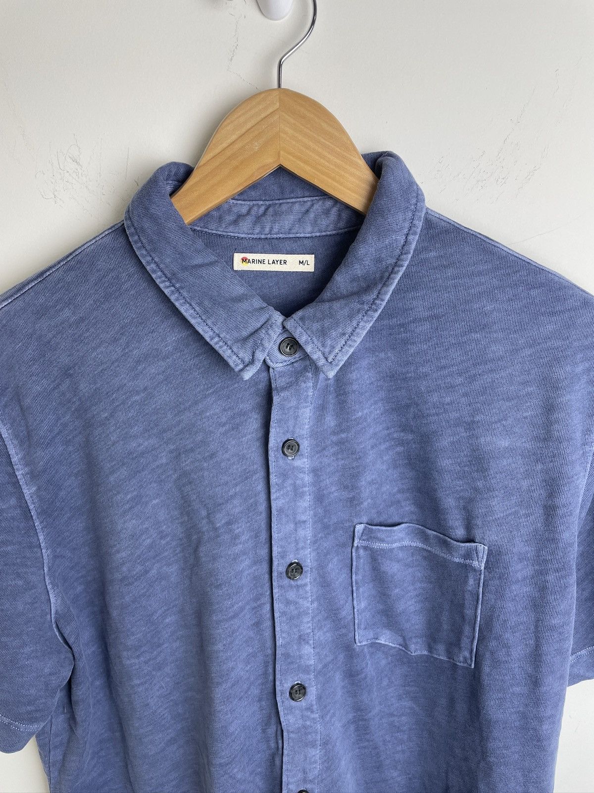 Marine Layer Vintage Heavy Slub Button Down Mood Indigo NWOT Size US M / EU 48-50 / 2 - 1 Thumbnail