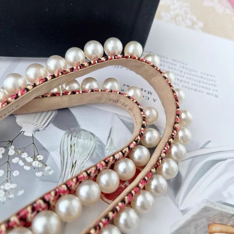 Chanel Chanel tweed pearl-embellished belt Size ONE SIZE - 4 Thumbnail