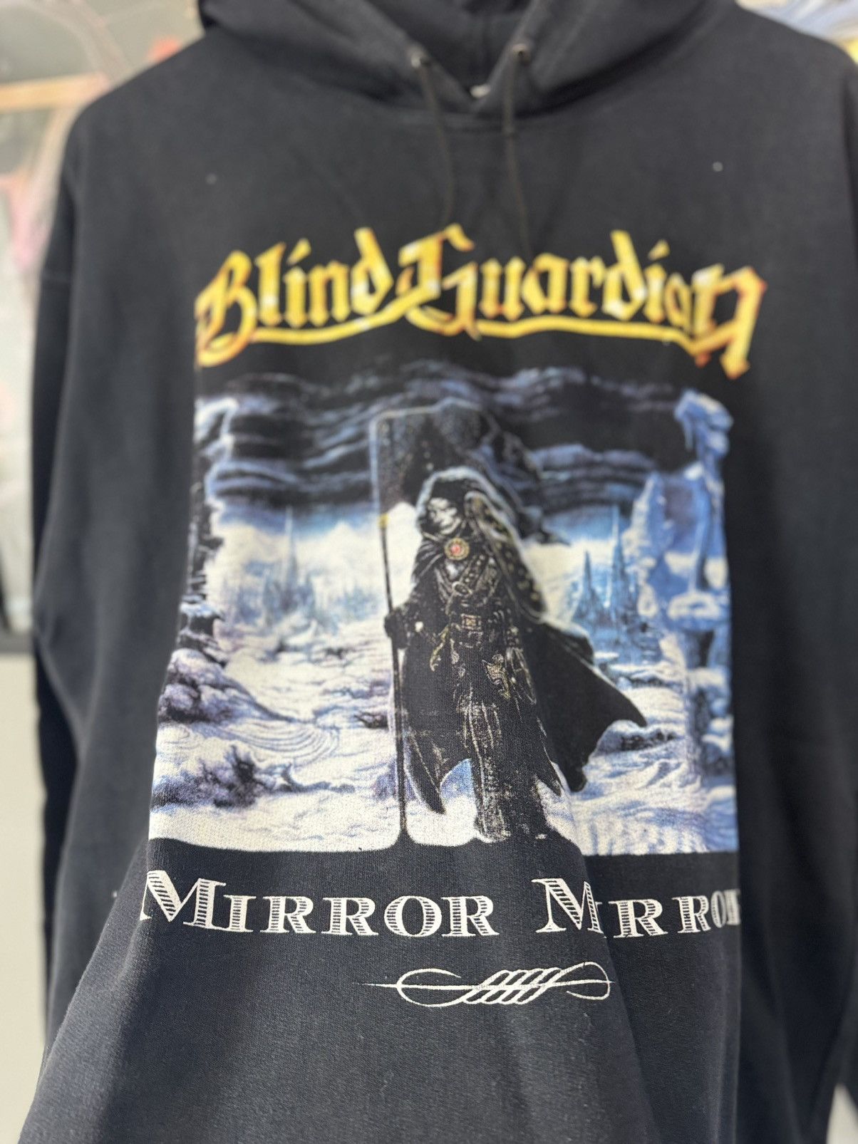 Band Tees Vintage 90s Blind Guardian Mirror Mirror black hoodie Size US XL / EU 56 / 4 - 4 Thumbnail
