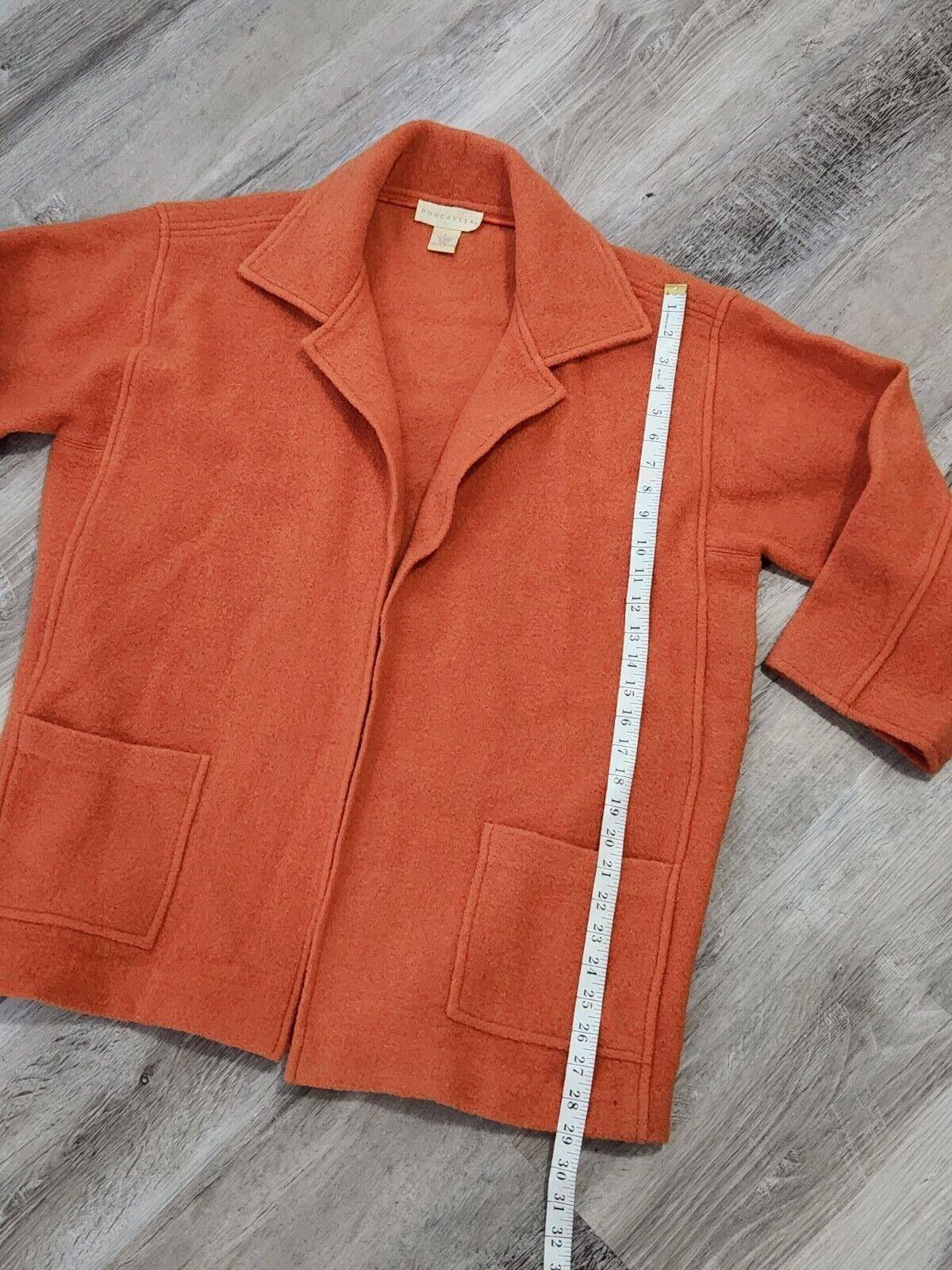 Designer Doncaster Womens Coat Wool Large Orange Collared Size L / US 10 / IT 46 - 9 Thumbnail