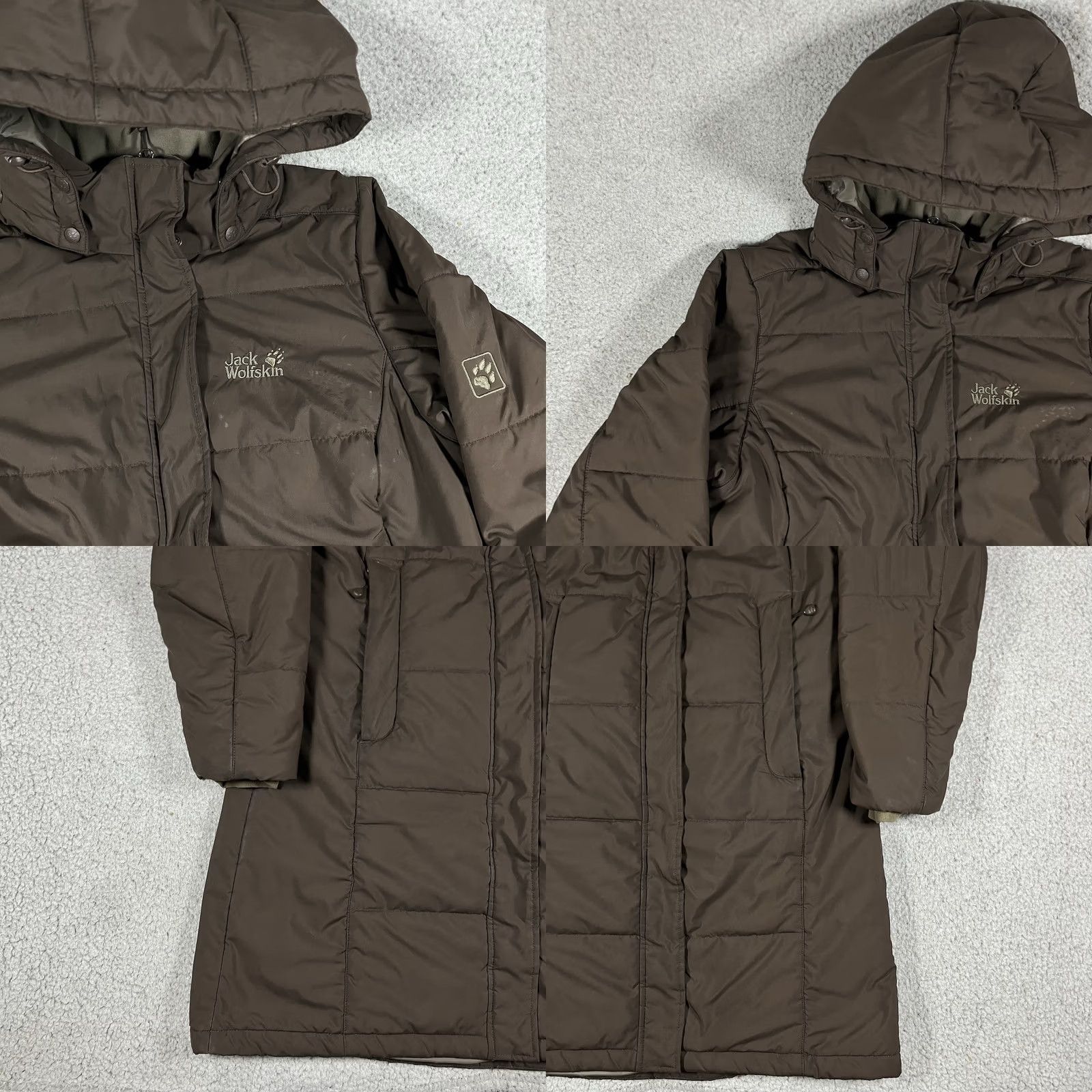 Jack Wolfskin Jack Wolfskin Jacket Womens S Brown Puffer Long Hooded Insulated UK 10 Coat Size S / US 4 / IT 40 - 8 Thumbnail