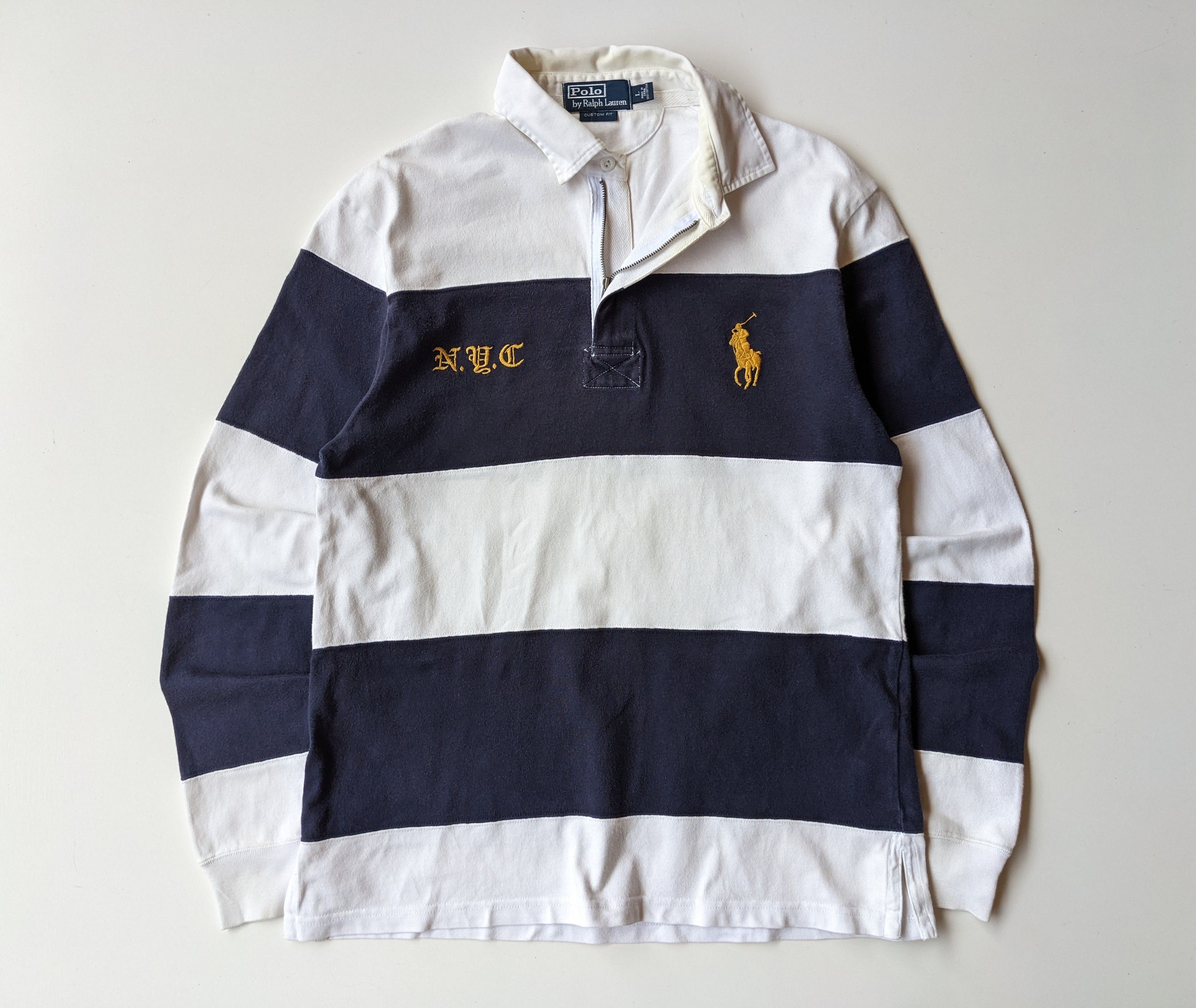 Polo Ralph Lauren Vintage Polo Ralph Laurent rugby half zipper shirt Size US L / EU 52-54 / 3 - 1 Thumbnail