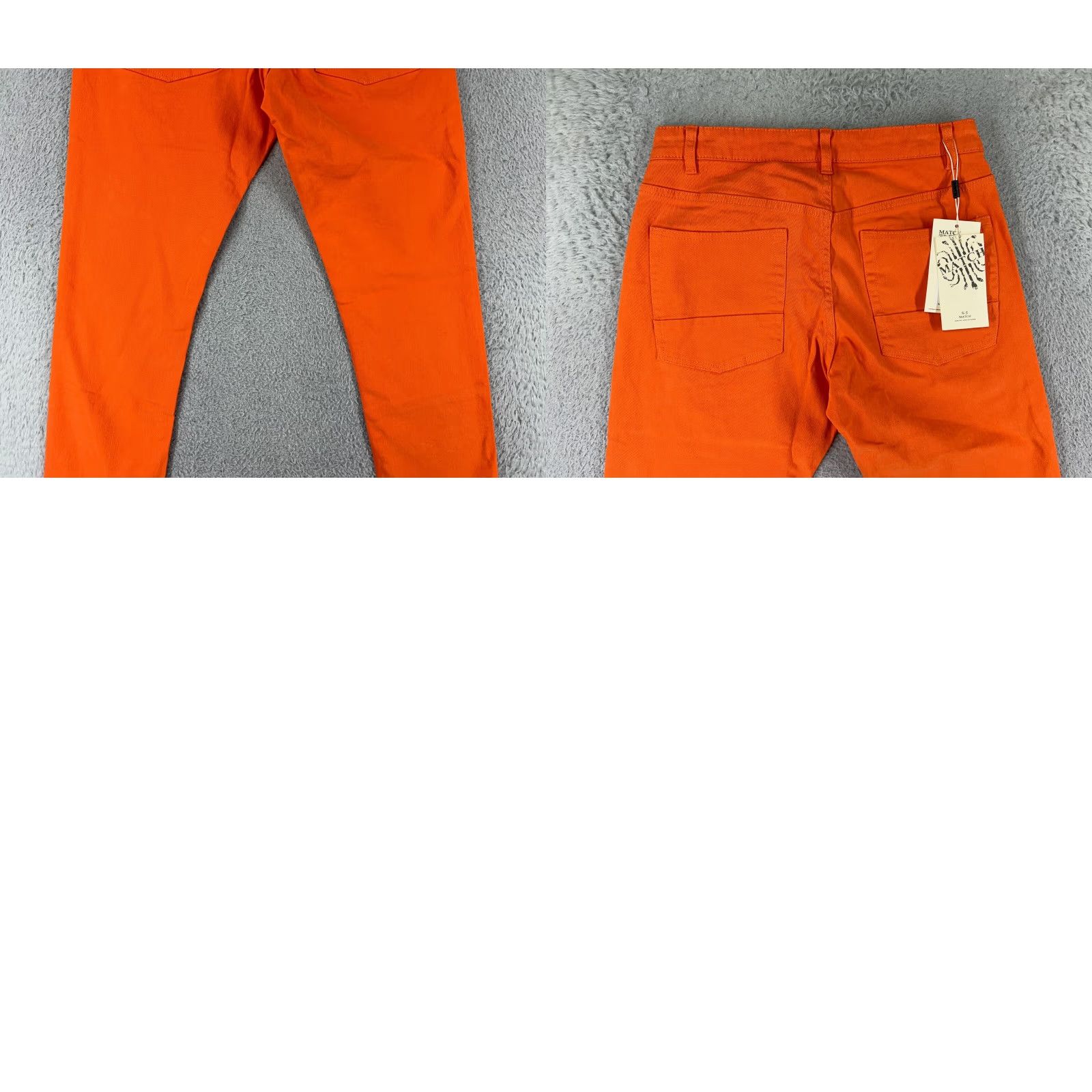 Vintage Matchstick Womens Jeans 30 Orange Straight Denim 5-Pocket Regular Rise Mid Cotton Blend Stretch Size 30" / US 8 / IT 44 - 10 Thumbnail