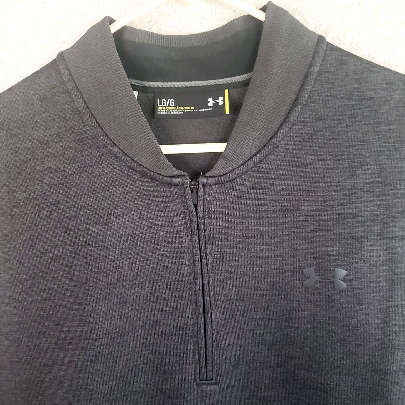 Under Armour Under Armour Vest Mens L Charcoal 1/4 Zip Stand-Up Collar Golf ColdGear Stretch Solid Gray Size US L / EU 52-54 / 3 - 3 Thumbnail