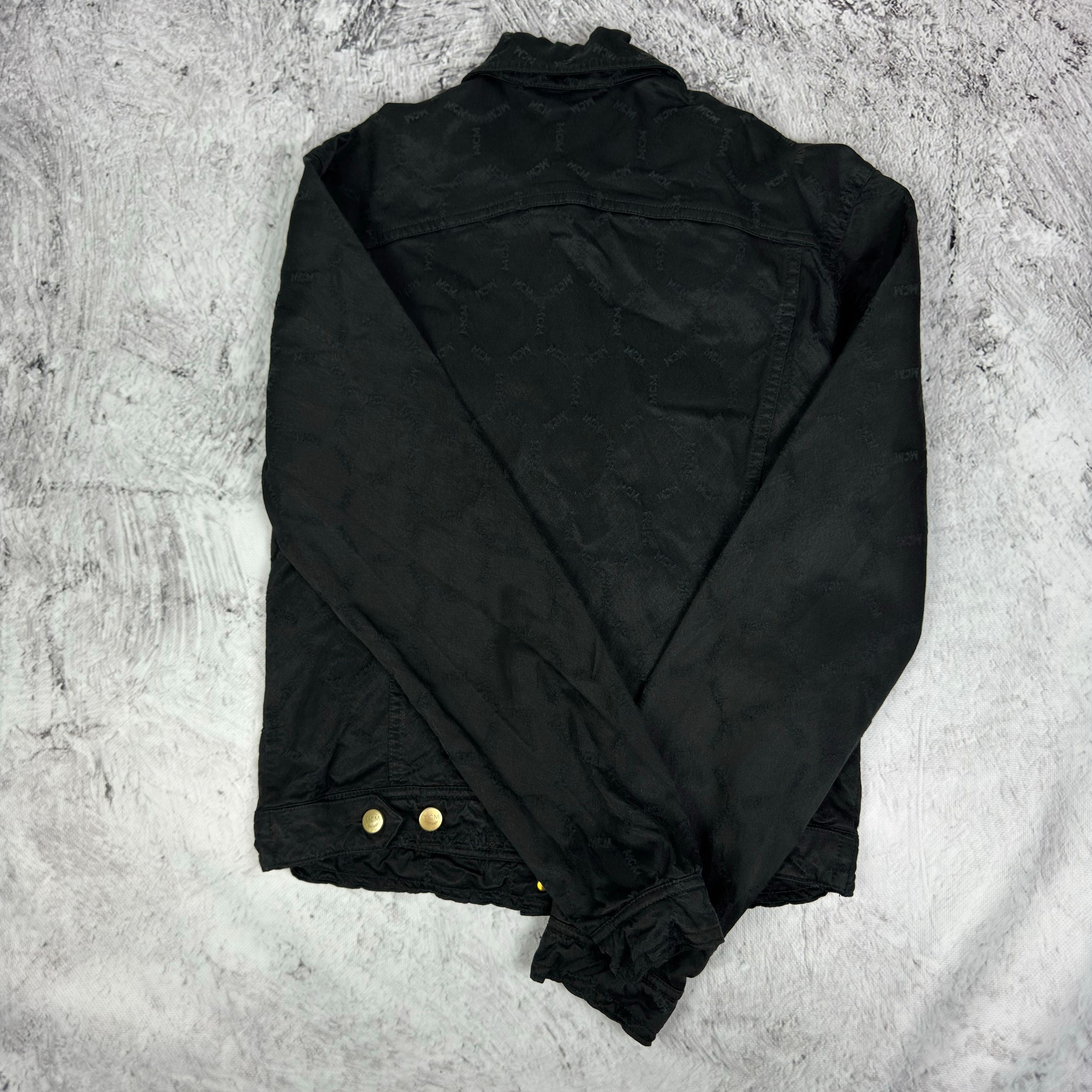 MCM Vintage MCM Men's Black Cotton Monogram Biker Moto Jacket 34 Size US M / EU 48-50 / 2 - 9 Thumbnail