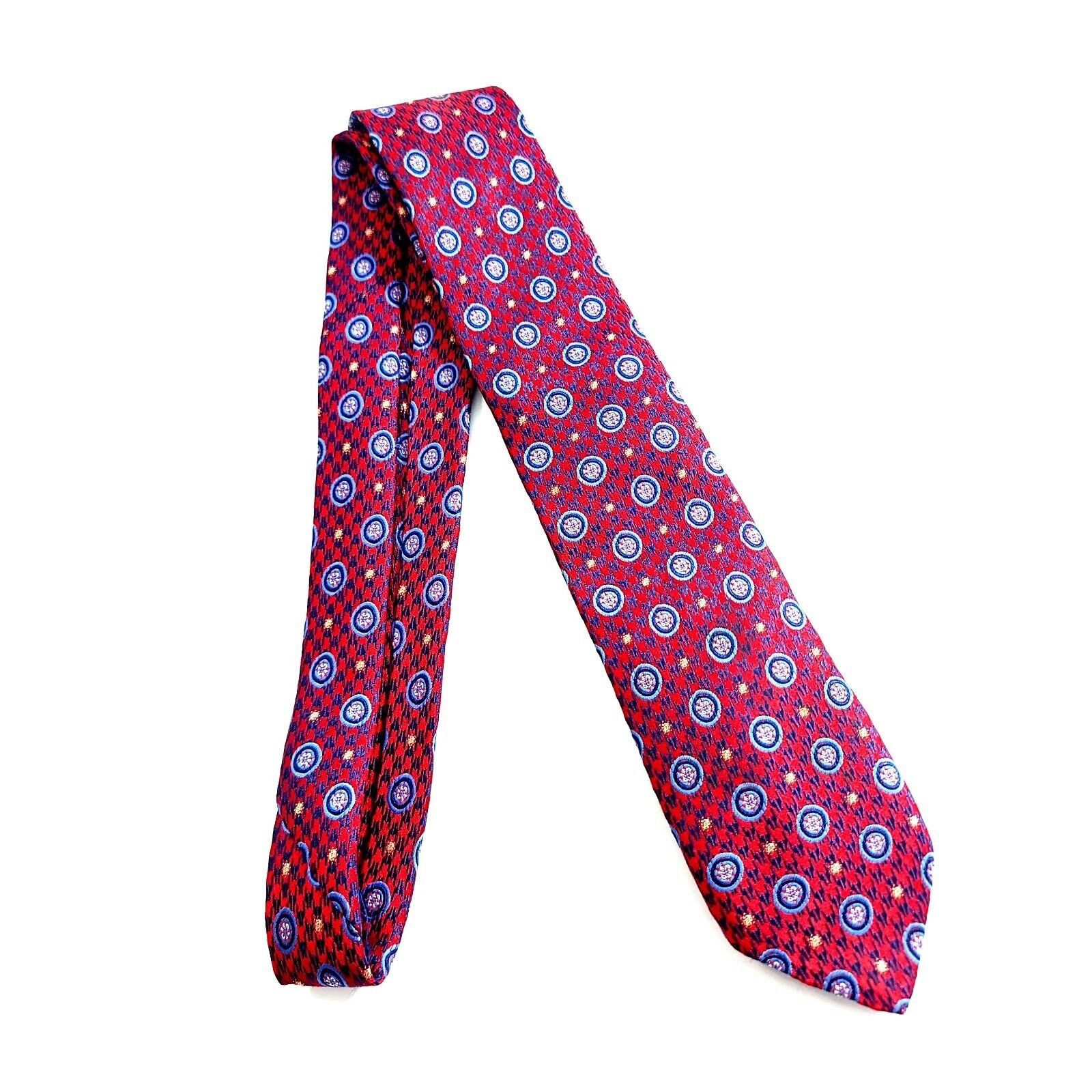 Joseph Abboud Joseph Abboud Red Herringbone Floral Geometric Blue Woven Sh Size ONE SIZE - 7 Thumbnail