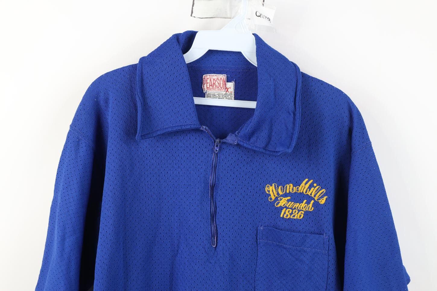 Vintage Vintage 50s Mesh 1/4 Zip Jersey Collared Polo Shirt Blue USA Size US XL / EU 56 / 4 - 2 Thumbnail