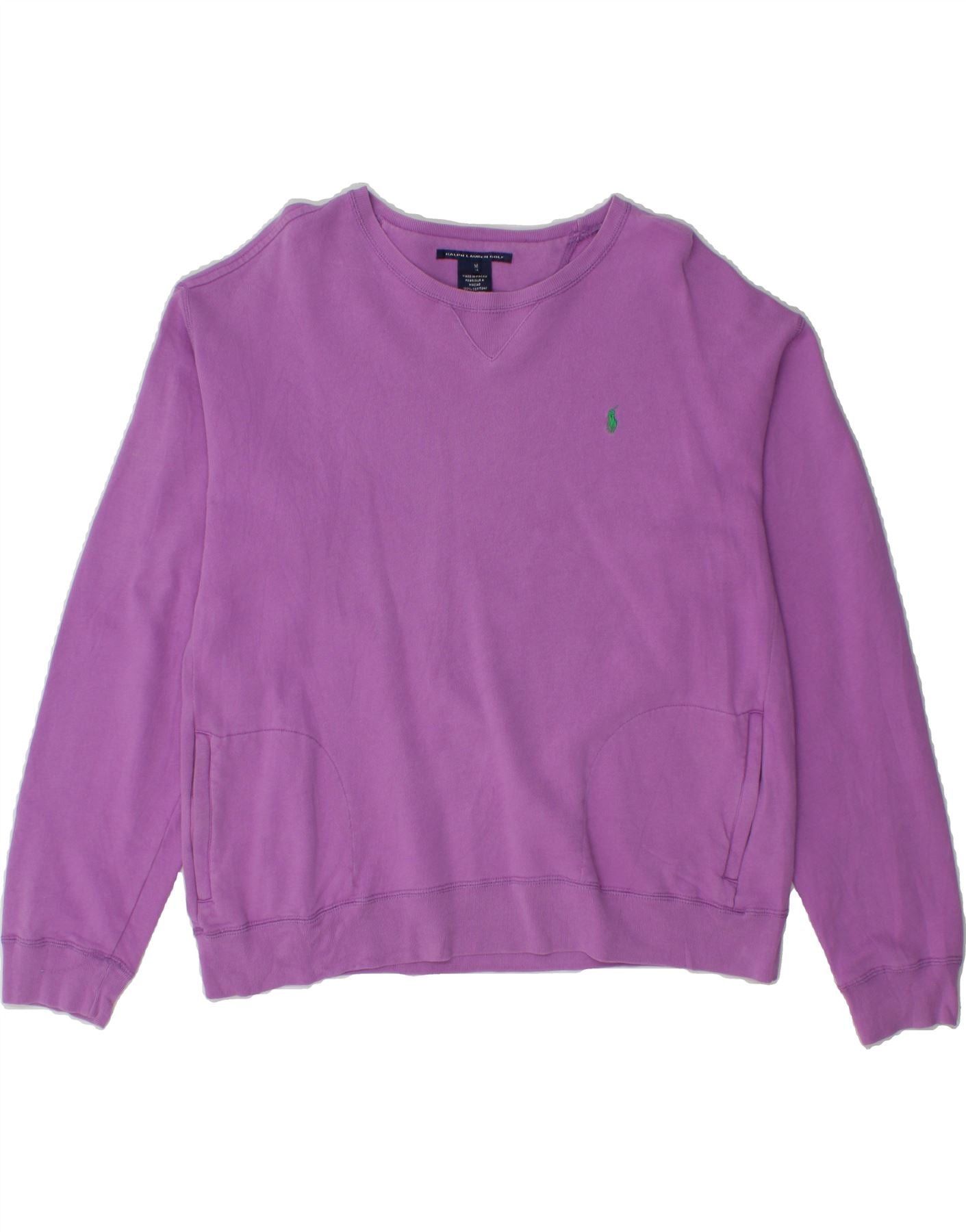 Ralph Lauren Womens Sweatshirt Jumper UK 14 Medium Purple Cotton Size M / US 6-8 / IT 42-44 - 1 Thumbnail