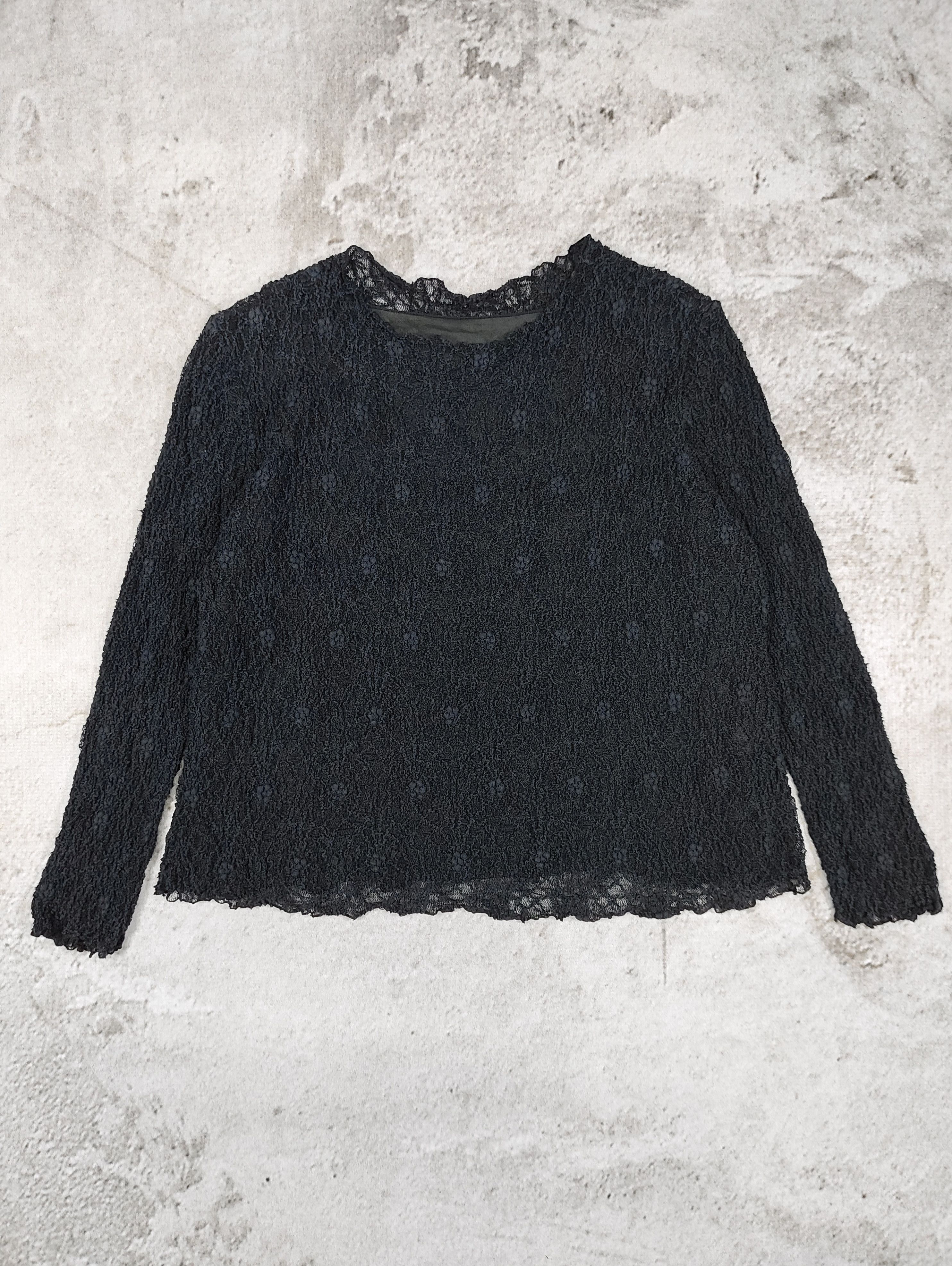 Japanese Brand Jeure Manean🇯🇵Romantic Goth Textured Lace Layered Top Size M / US 6-8 / IT 42-44 - 4 Thumbnail
