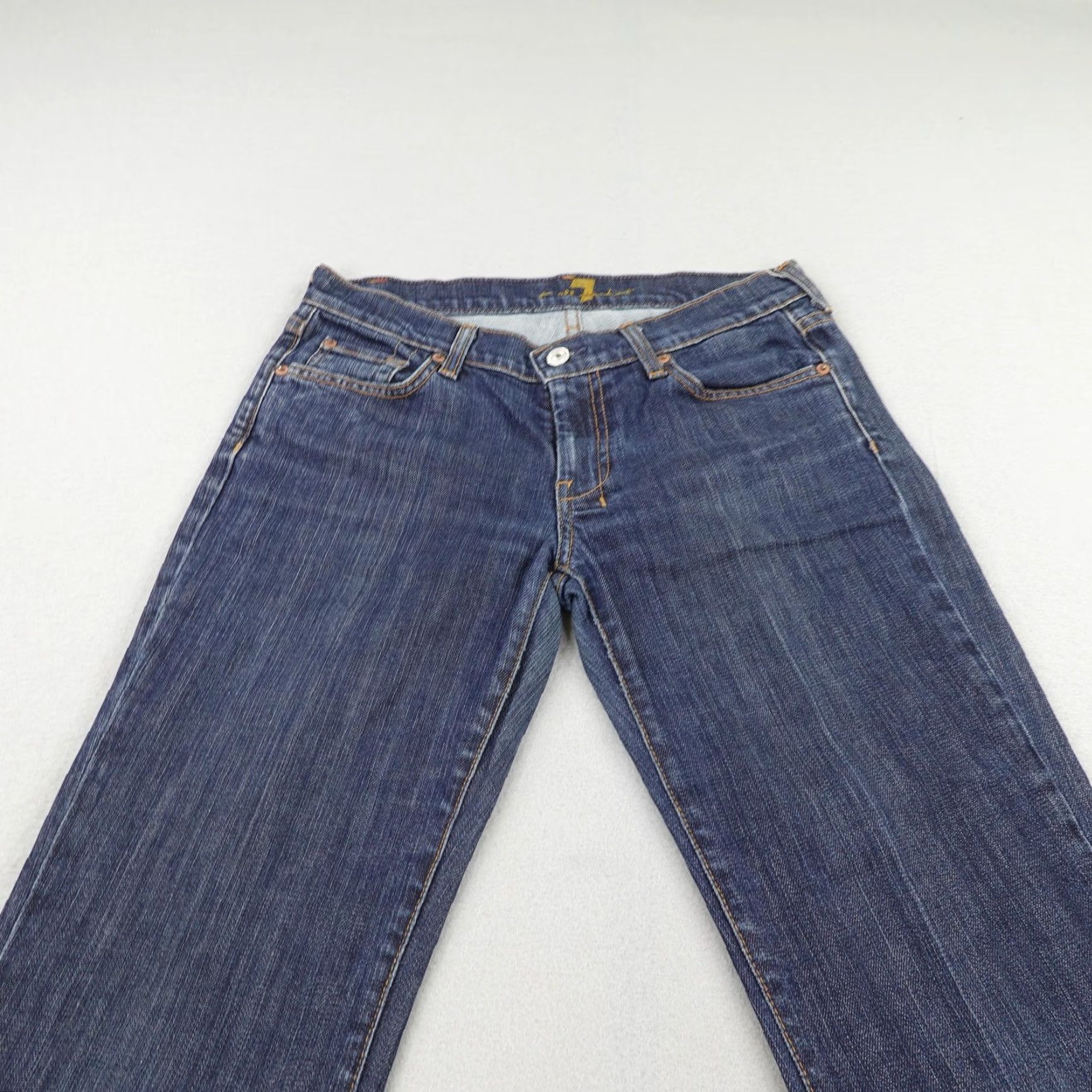7 For All Mankind VINTAGE 7 For All Mankind Women’s Jeans Bootcut Low Rise Flare 29 Blue Denim Y2K Size 29" - 2 Thumbnail
