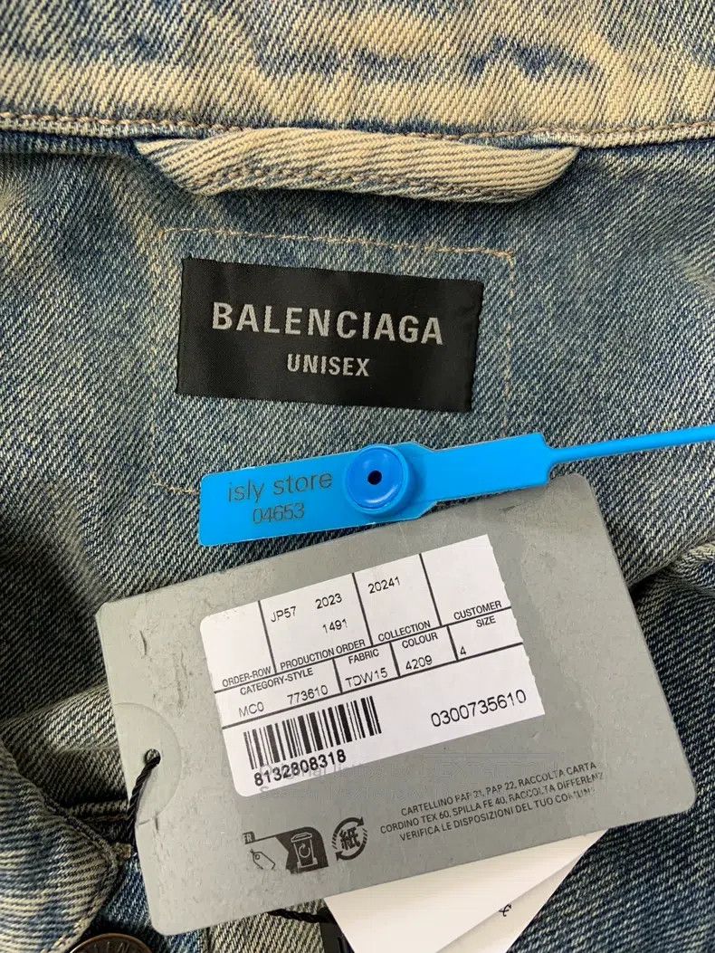 Balenciaga Balenciaga Distressed Patchwork Single Breasted Denim Jack Size US XL / EU 56 / 4 - 5 Thumbnail