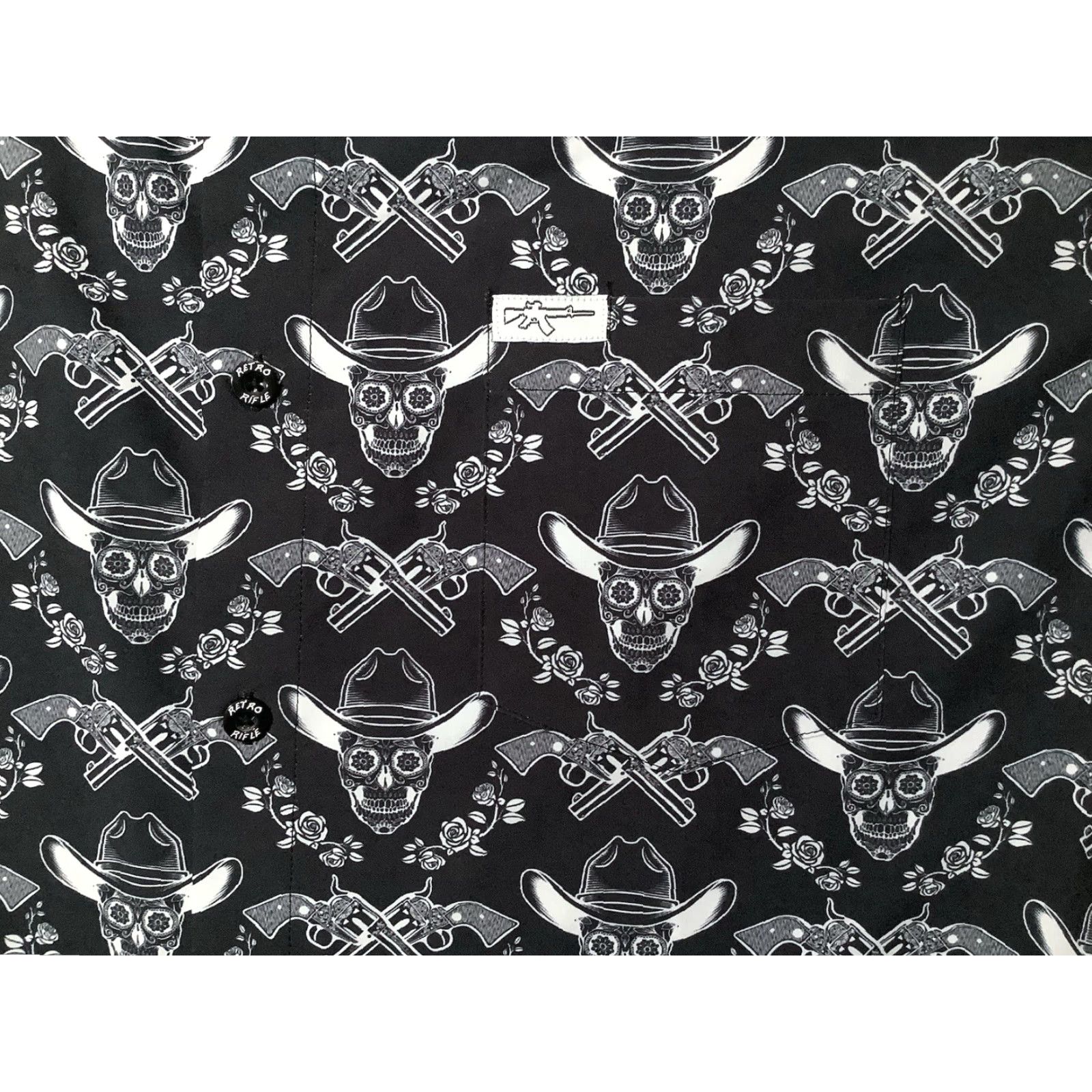 Etro VINTAGE Retro Rifle Vaquero v2 Shirt Black Mens XL Revolver & Skulls Party Hawaiian Size US XL / EU 56 / 4 - 4 Thumbnail