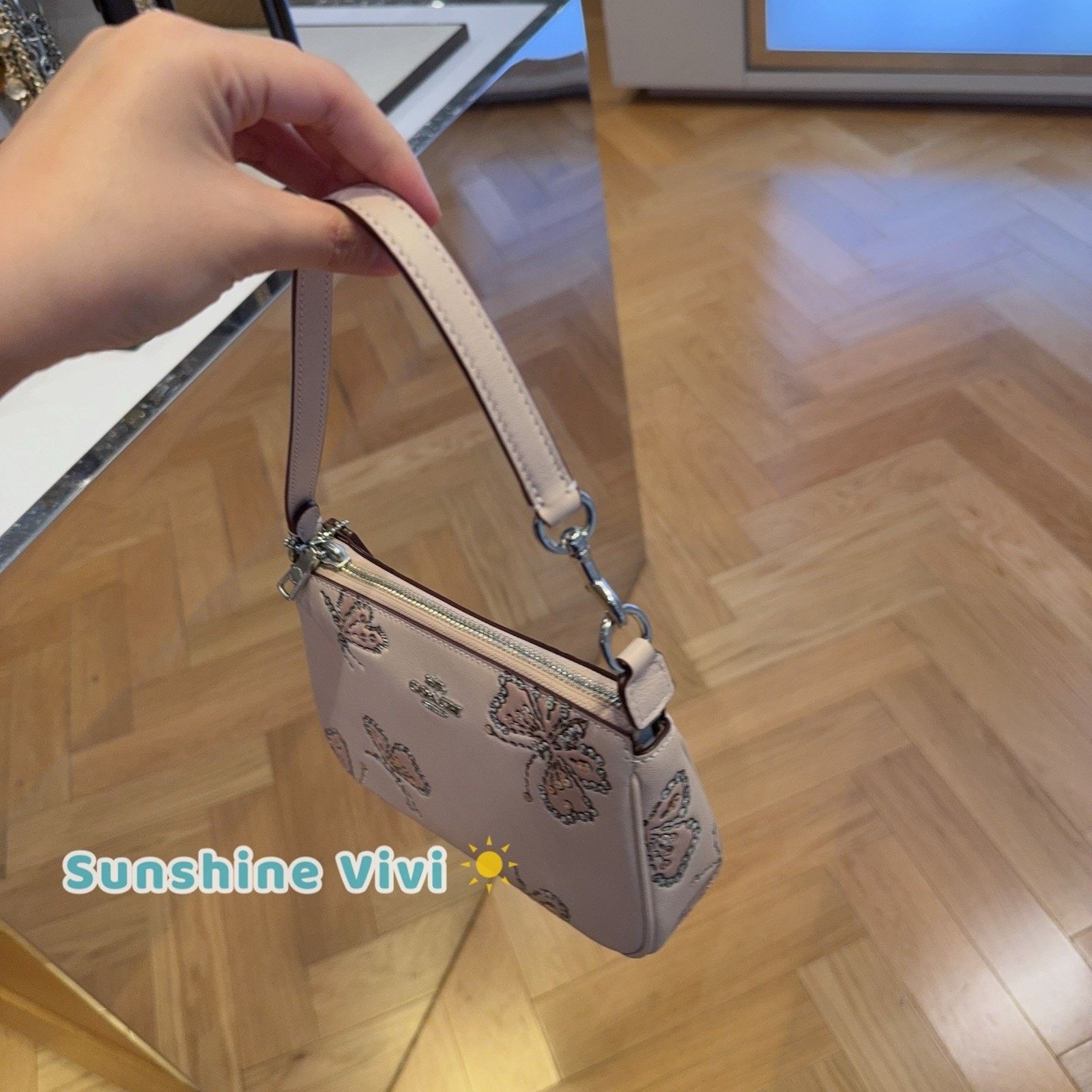Coach NWT Coach Nolita 19 Sparkly Butterfly CCF58 Silver SEASHELL Size ONE SIZE - 4 Thumbnail
