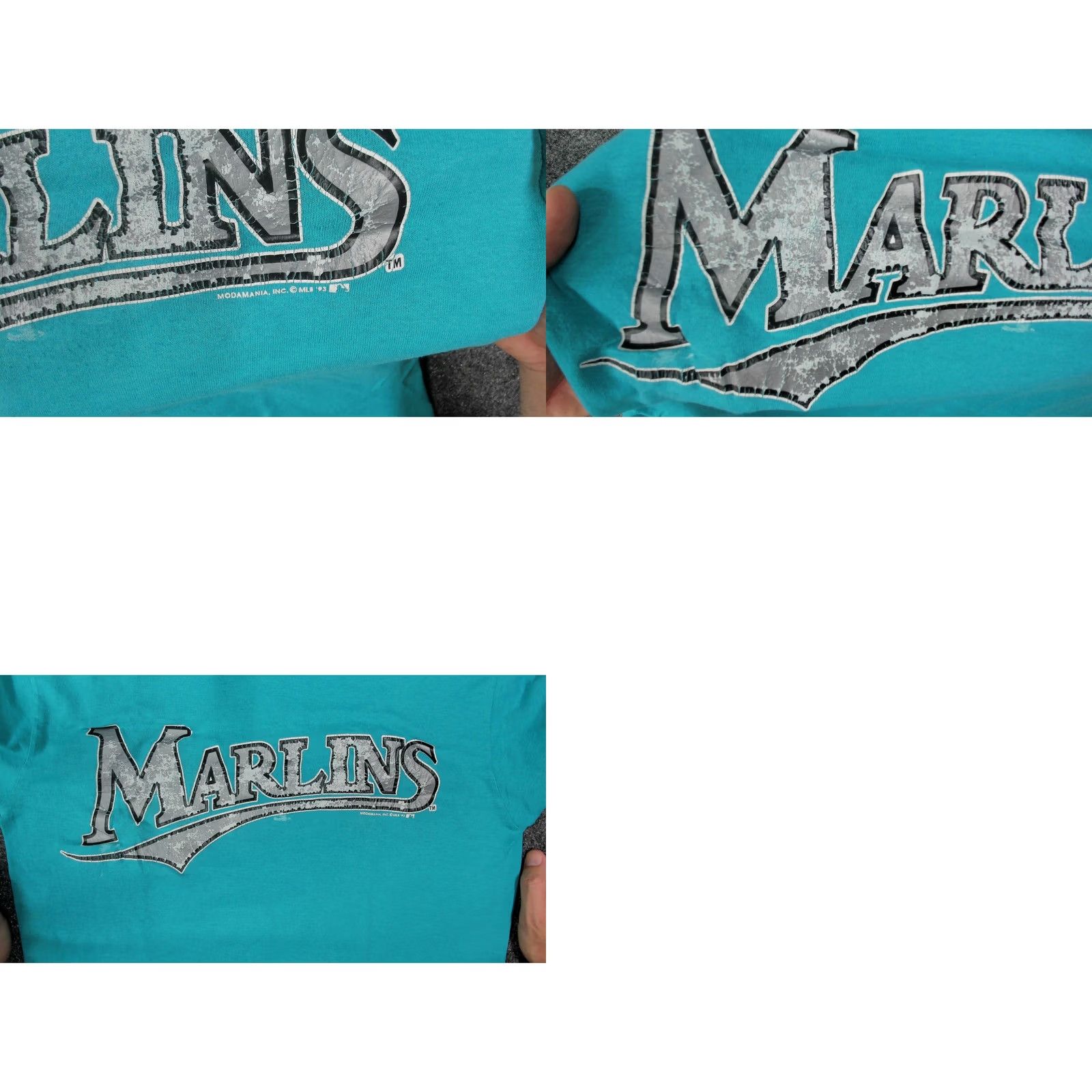Altea VINTAGE 1993 Florida Marlins Modamania T Shirt Single Stitch Teal Mens M Size US M / EU 48-50 / 2 - 9 Thumbnail