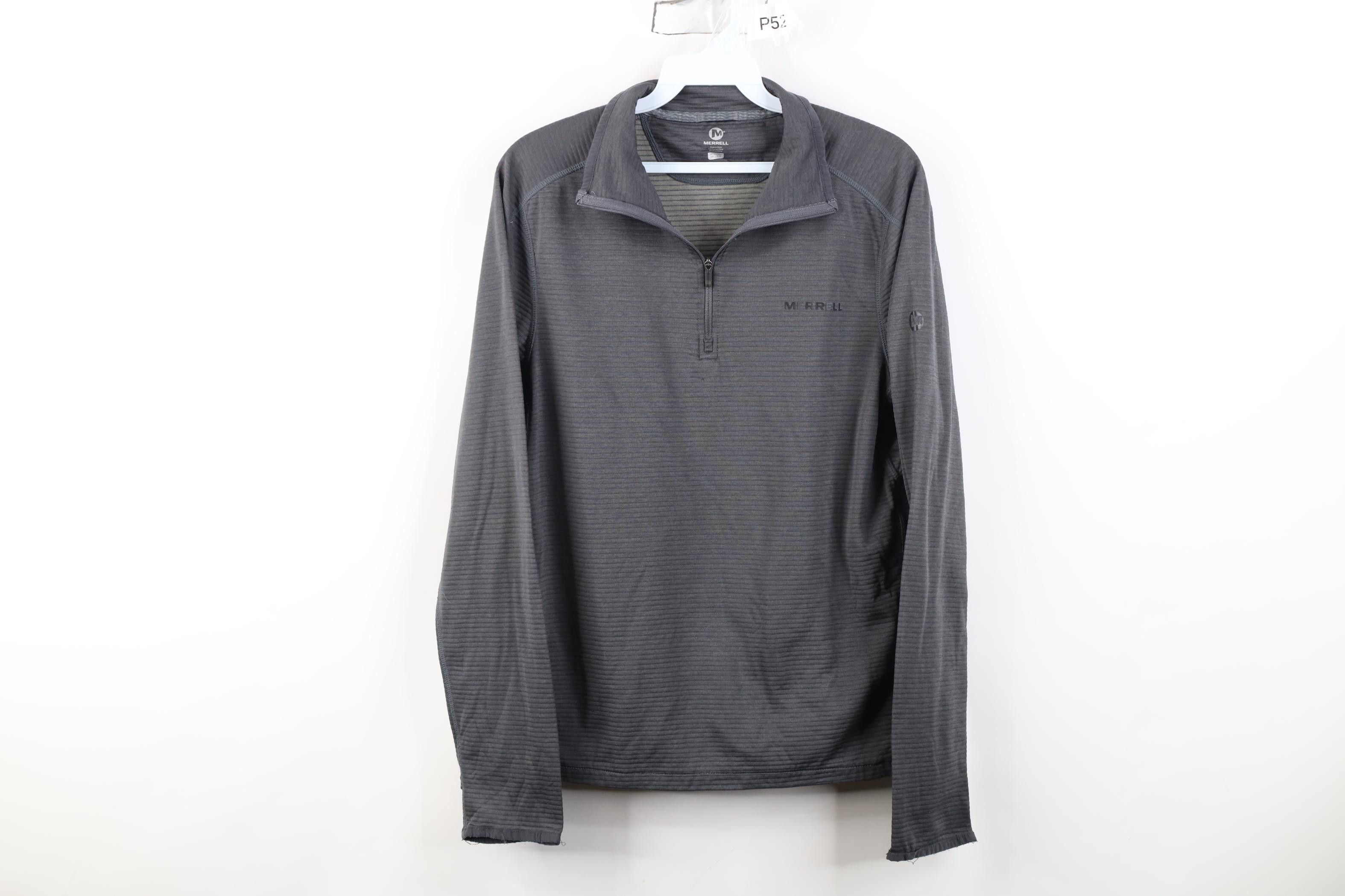 Merrell Merrell Ribbed 1/4 Zip Pullover Trekking Jacket Top Gray Size US S / EU 44-46 / 1 - 1 Thumbnail