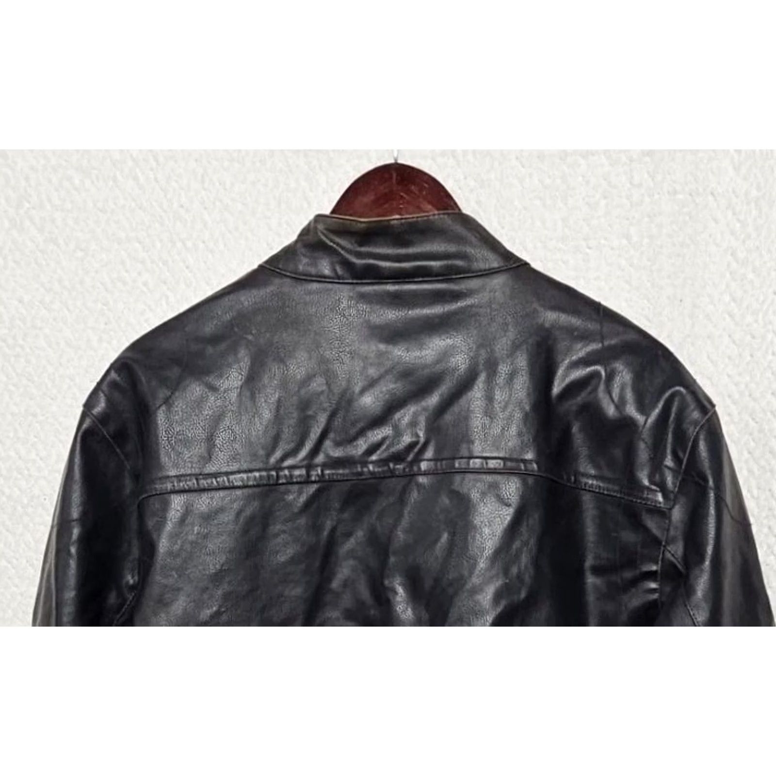 Vintage Arizona Jean Co Men’s Leather Jacket Motorcycle Jacket Striped Brown Leather Zip Pockets Size L Size US 33 - 5 Thumbnail
