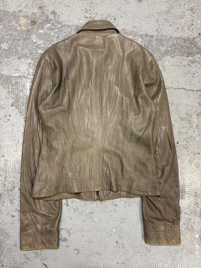 Vintage 2000s Plein Sud Grey Raw Pure Leather Jacket Size S / US 4 / IT 40 - 7 Thumbnail