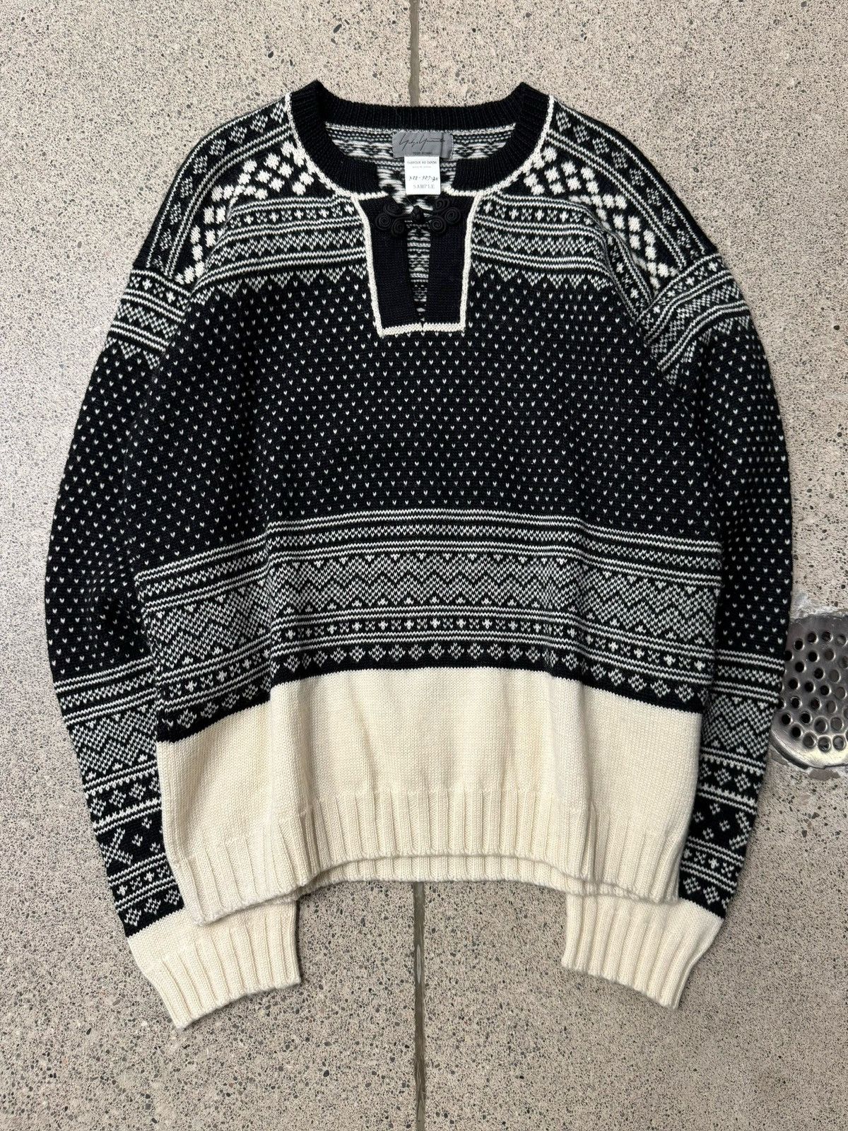 Yohji Yamamoto SAMPLE AW1998 Yohji Yamamoto Pour Homme Nordic Wool Sweater Size US M / EU 48-50 / 2 - 1 Thumbnail
