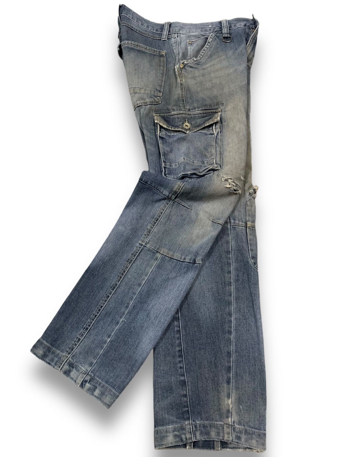 Japanese Brand Japanese Brand Mud Wash Double Knee Multipockets Cargo Jeans Size US 32 / EU 48 - 3 Thumbnail