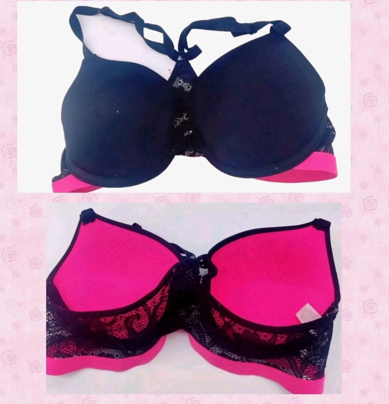 Other Prima Valentina Bra Black Lace & Hot Pink 34C Push Up Laceey Size ONE SIZE - 1 Thumbnail