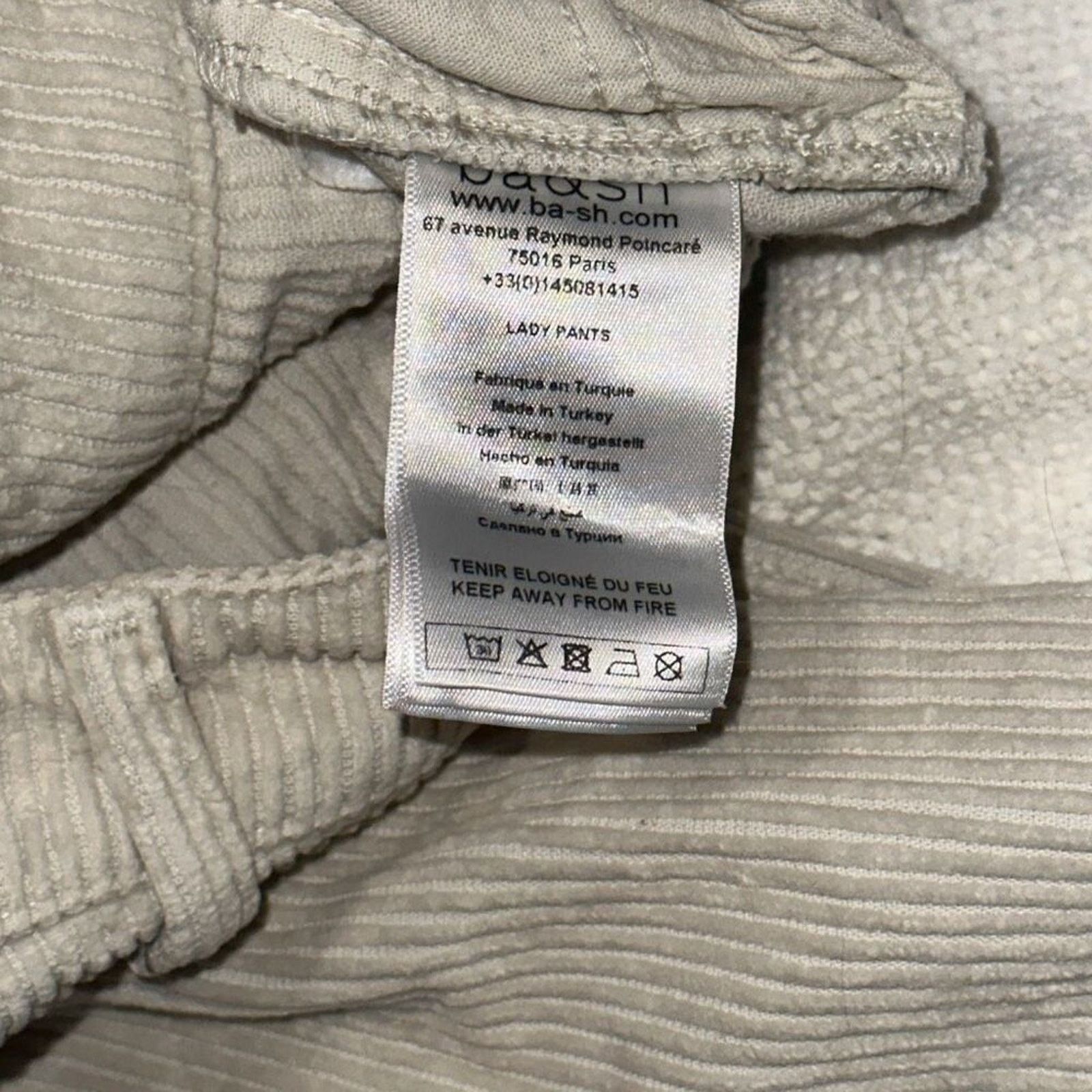 ba&sh Bash Corduroy Ecru Women’s Pants | Sz 2 Size 26" / US 2 / IT 38 - 6 Thumbnail