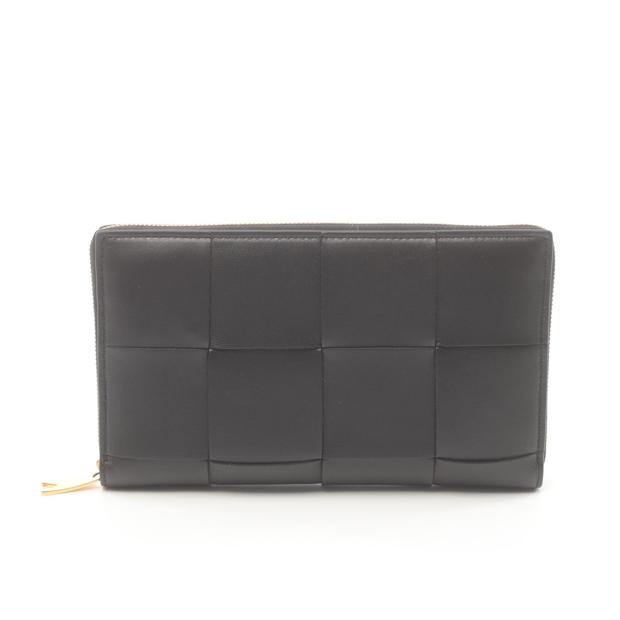 Bottega Veneta Bottega Veneta Intrecciato Round Zipper Long Wallet Leather Black Size ONE SIZE - 1 Thumbnail