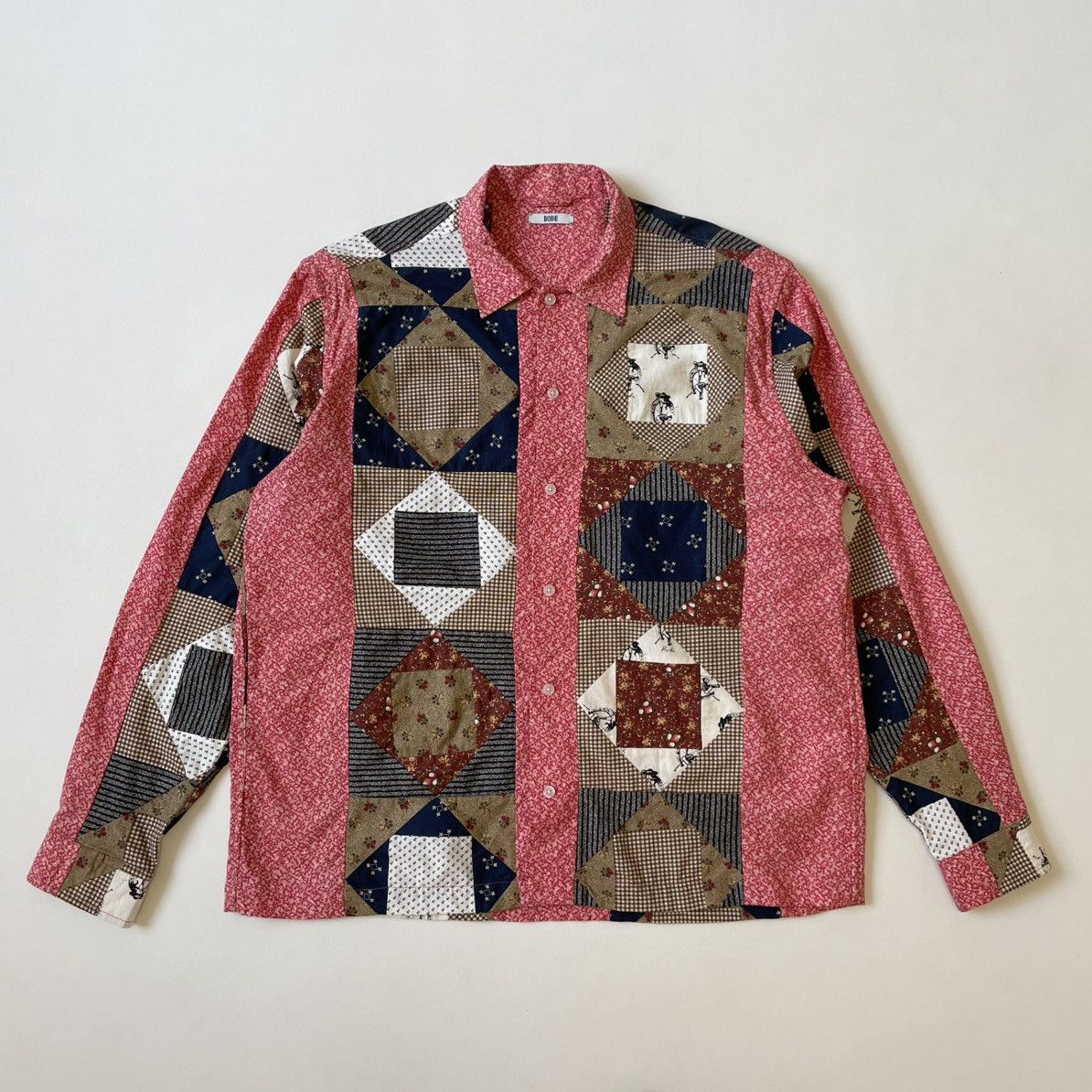 Bode Patch Work Quilt Patterned Boxy Shirt Size US L / EU 52-54 / 3 - 20 Thumbnail